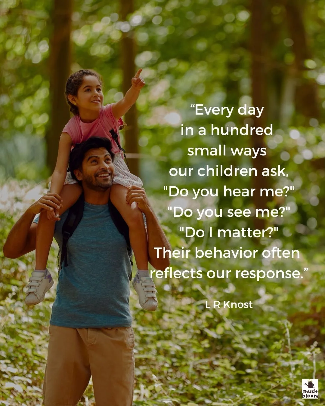Every moment spent listening, noticing and connecting helps children feel seen, heard and valued 💛

#ConnectingWithNature #MindfulParenting #OutdoorChildhood #NatureConnection #MudAndBloom