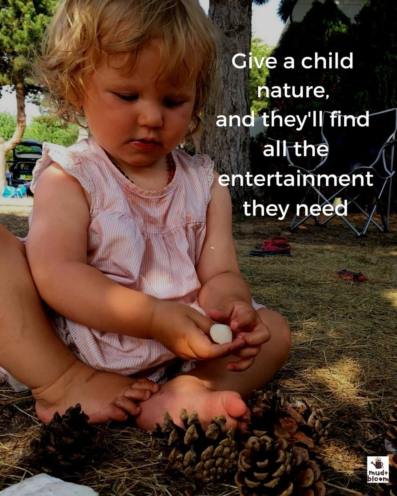 Childhood doesn&rsquo;t need to be constantly entertained by us. Sometimes all it takes is a handful of pine cones and shells, a curious mind, and time to explore.

This is my daughter as a toddler, happily exploring with the treasures she&rsquo;d fo