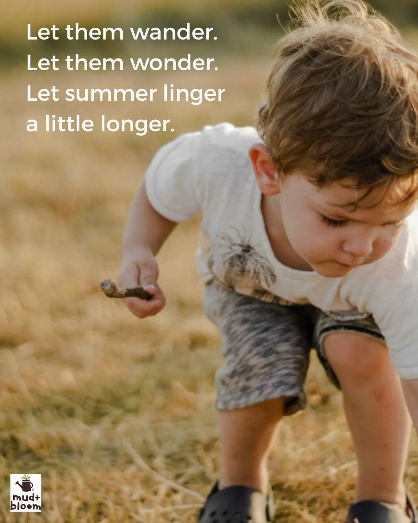 Here&rsquo;s to making the most of these last few weeks of the holidays 🌿☀️

#SummerHolidays #OutdoorChildhood #KidsInNature #NaturePlay #MudAndBloom