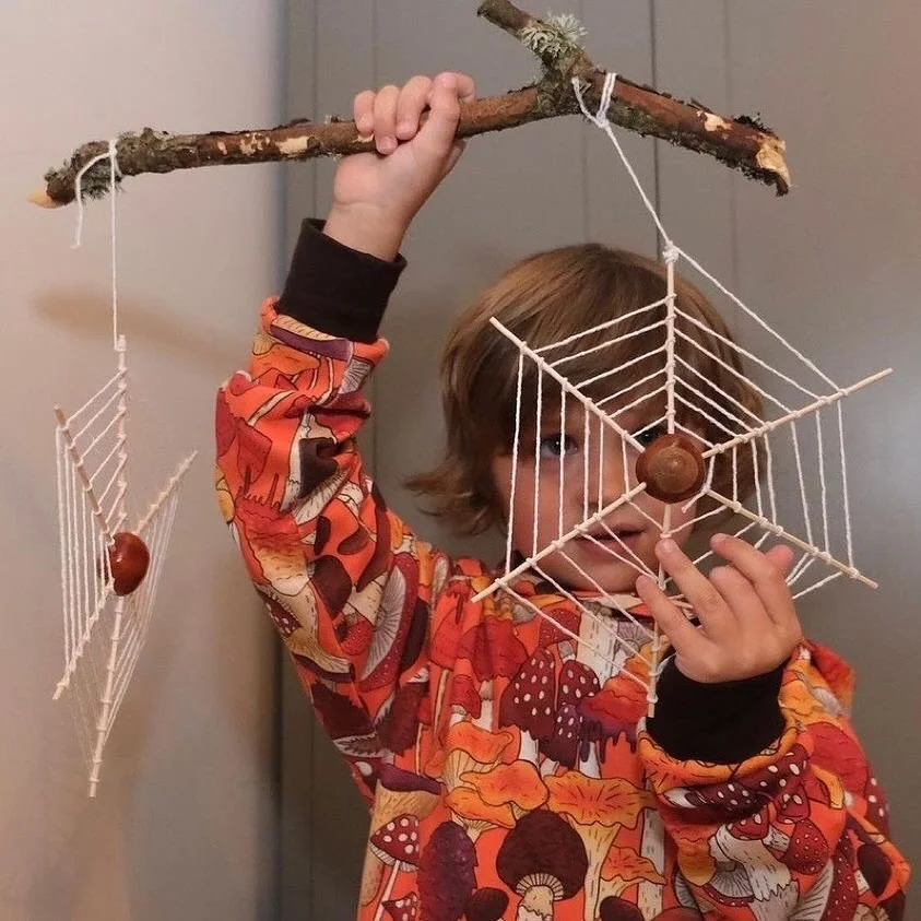 🕸️🌰 Make a conker spider web!

A lovely autumn nature craft for all those conkers you&rsquo;ve been collecting. 🌰🍂

Using a conker, bamboo skewers or toothpicks and some string, children can weave their own beautiful spider webs &mdash; perfect f