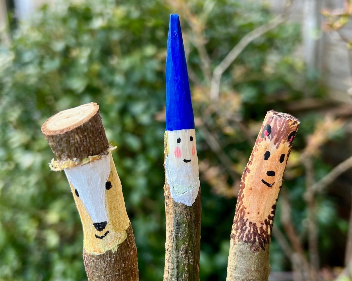 Whittled stick characters - Mud & Bloom