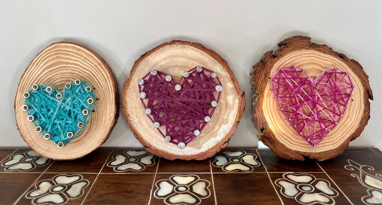 String art hearts - Mud & Bloom