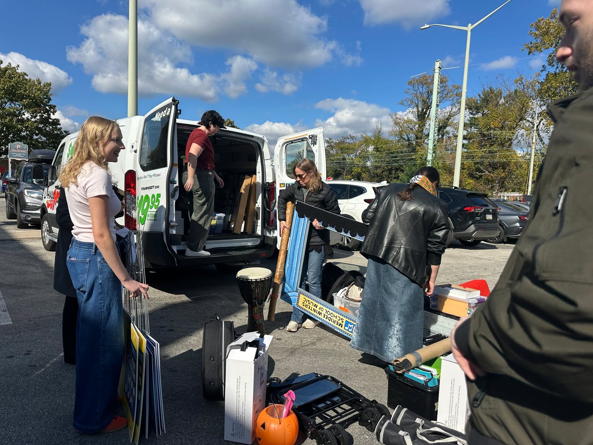Our superstar office staff and teachers loaded up the van and headed to the venue today to set up for tomorrow's shows. We can't wait to see you there! 🎃