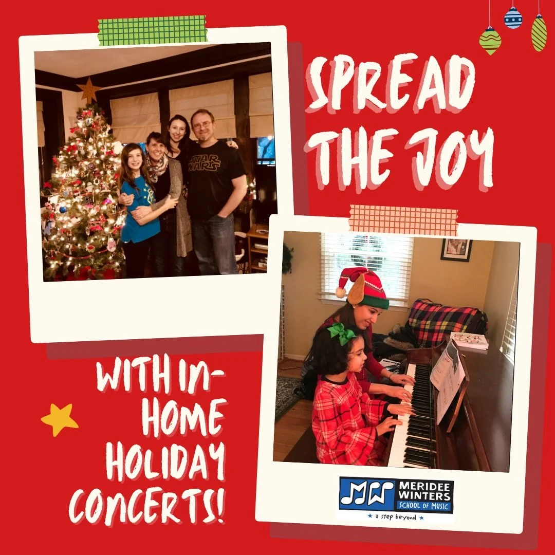 Happy Friday! Since it's officially Novemeber, we're already thinking ahead to holiday concerts. MW students have several ways to perform this holiday season: an in-studio holiday open mic (if their teacher is hosting one) or a cozy in-home holiday p