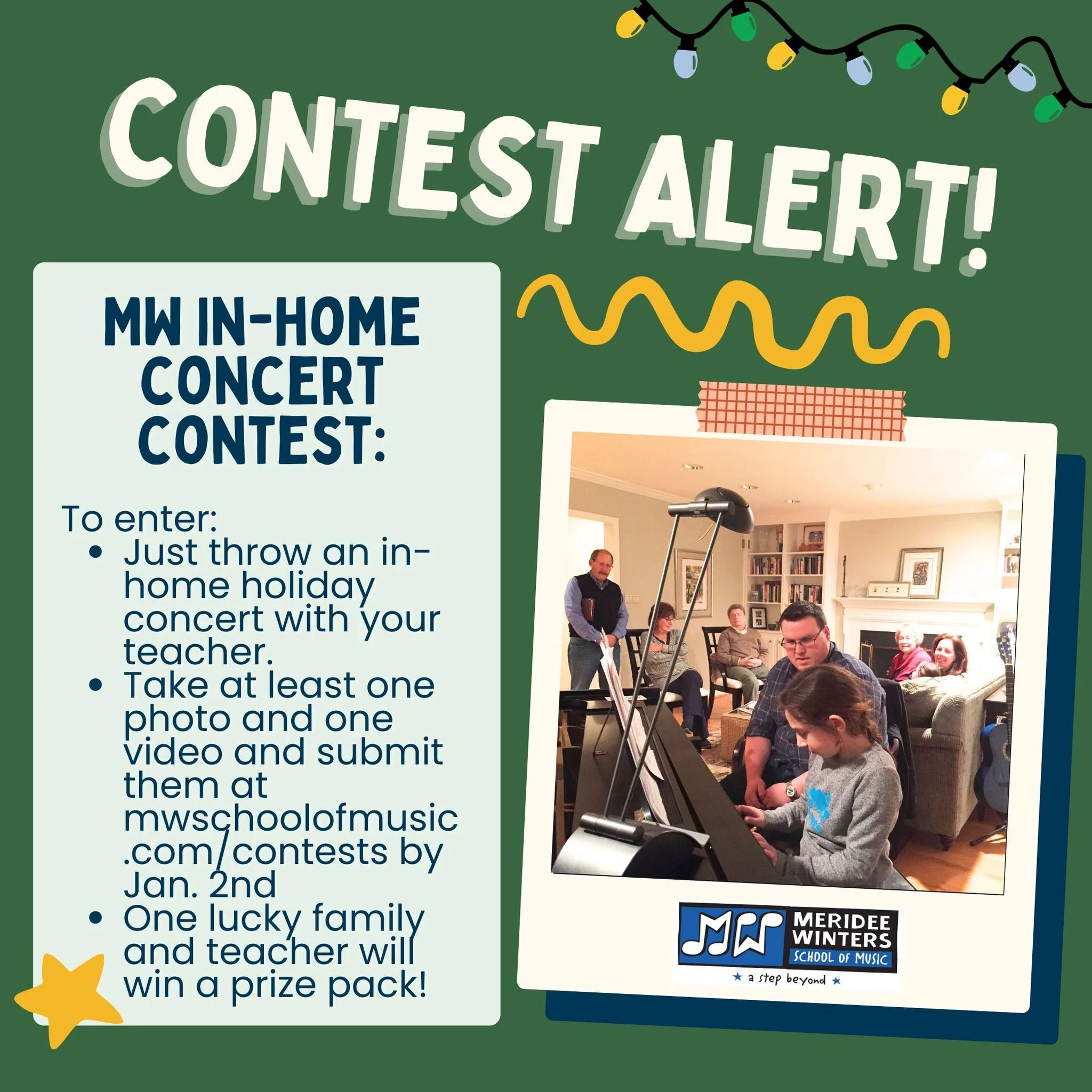 ⭐️ Contest alert! ⭐️ We love when our students plan in-home holiday concerts! They can happen when loved ones are gathered for the holidays or even as part of your normal lesson where family gathers at the end to hear a holiday performance of a few f