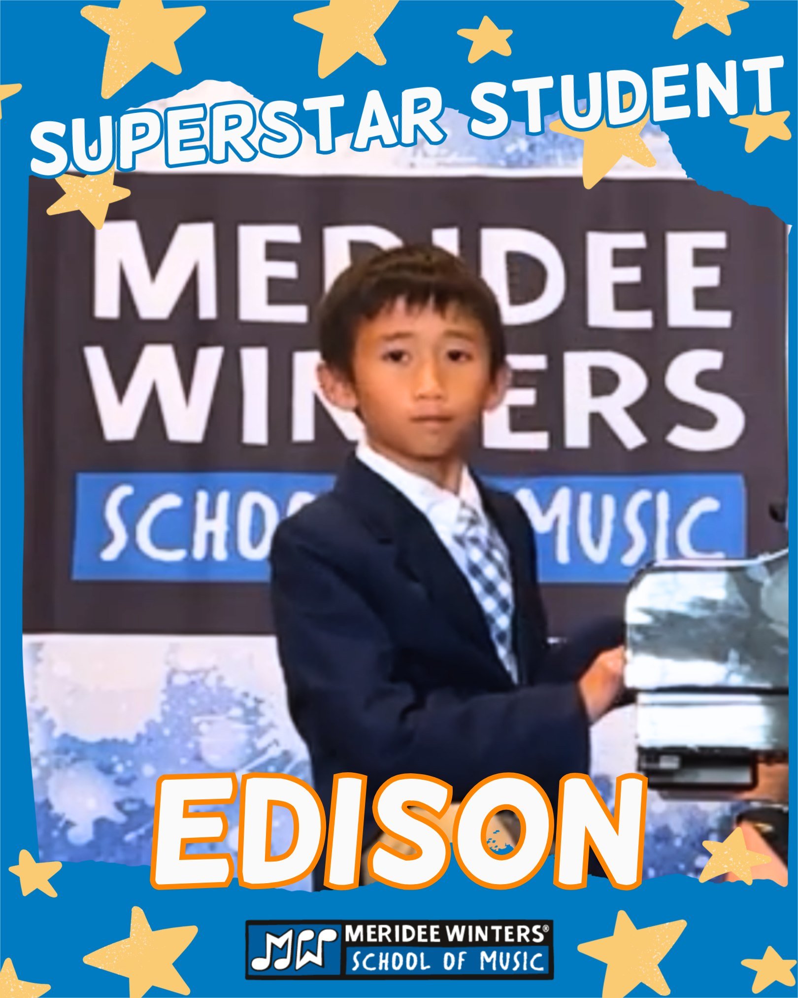 Student Spotlight: Edison ✨
Edison has been a Meridee Winters student for the last 5 years! In that time, his piano skills have grown to astonishing heights. Edison is skilled at playing everything from classic piano repertoire to video game soundtra