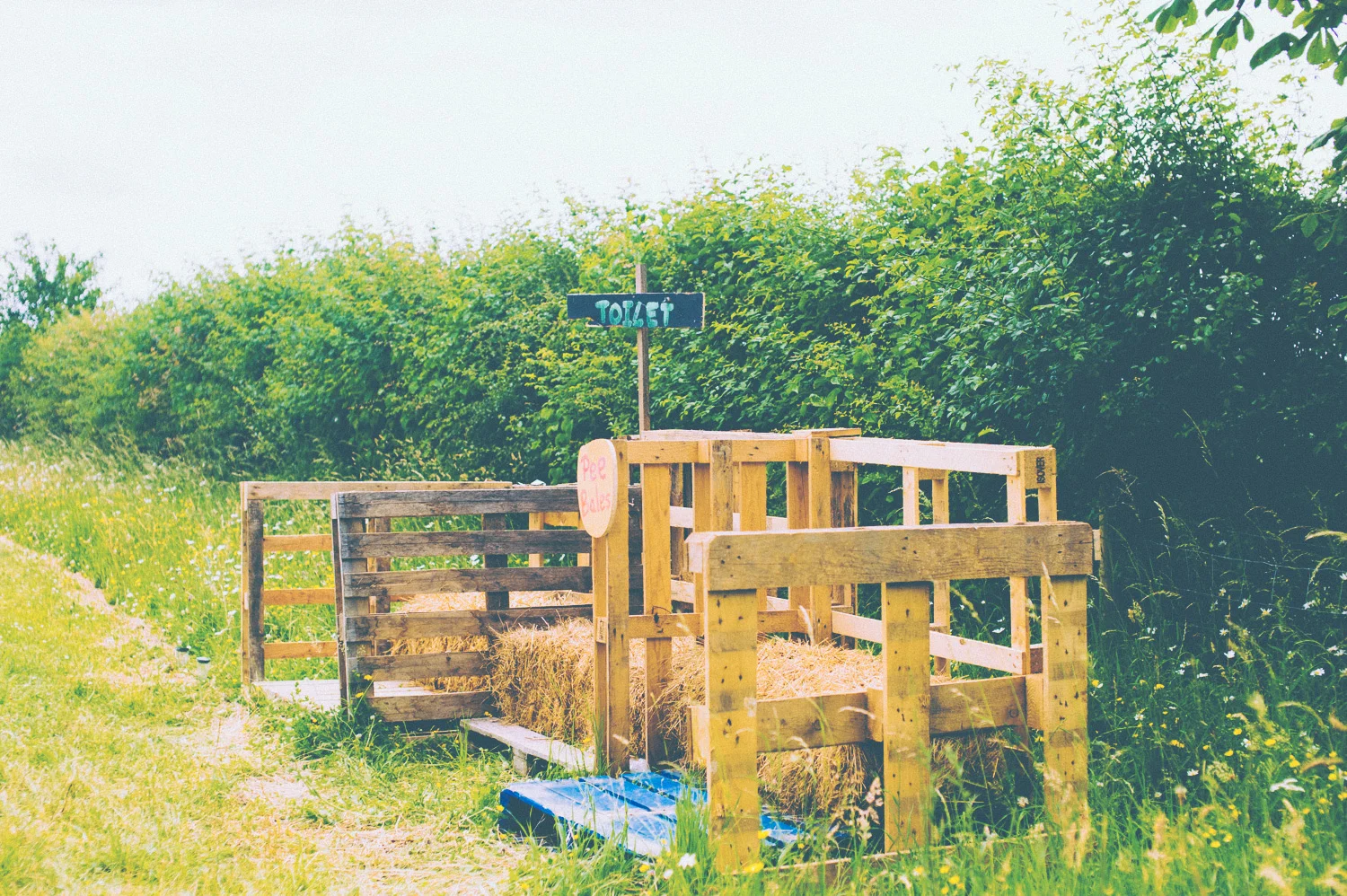 They even used hay bales for toilets!