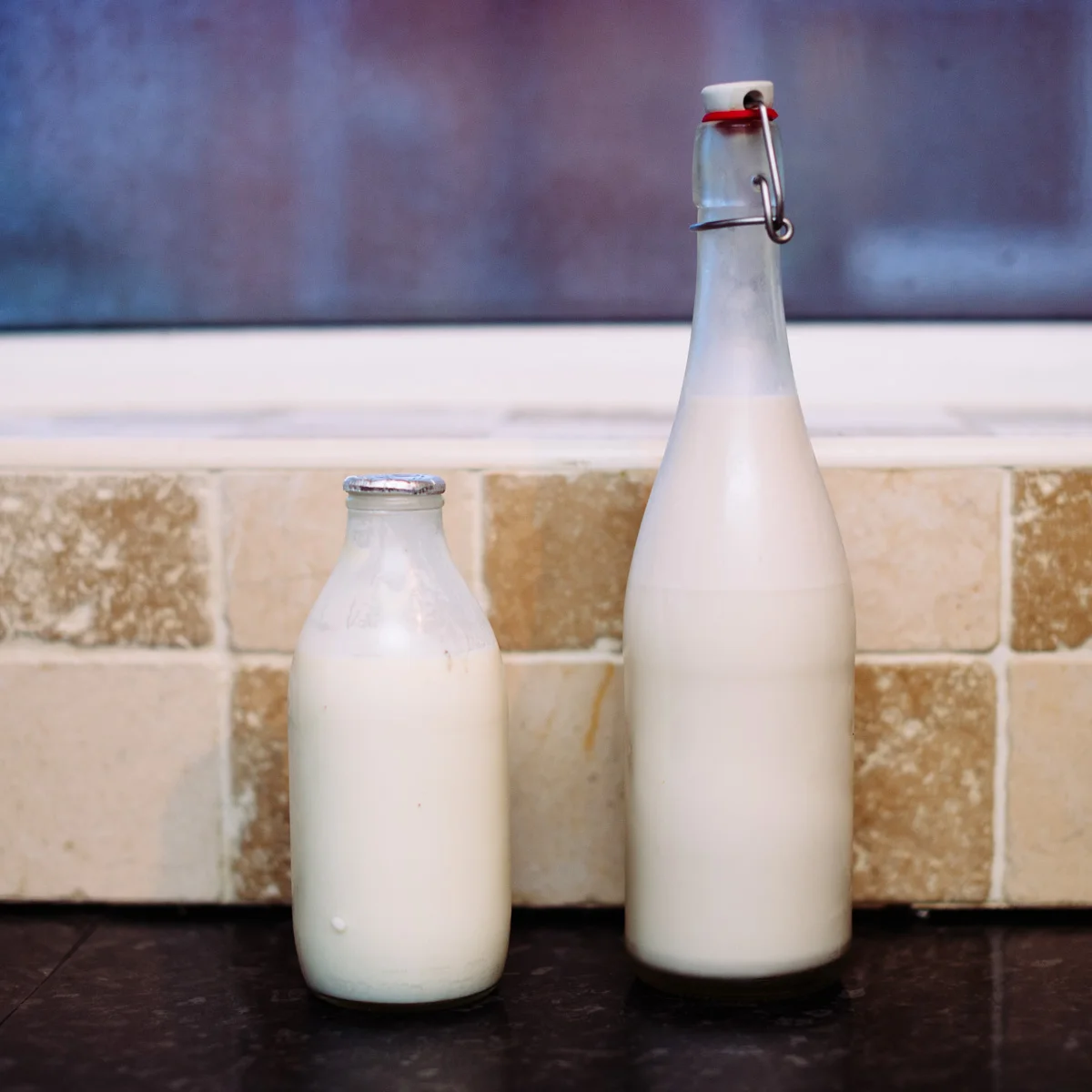Couples milk! The bottles weirdly represent our heights and shapes...