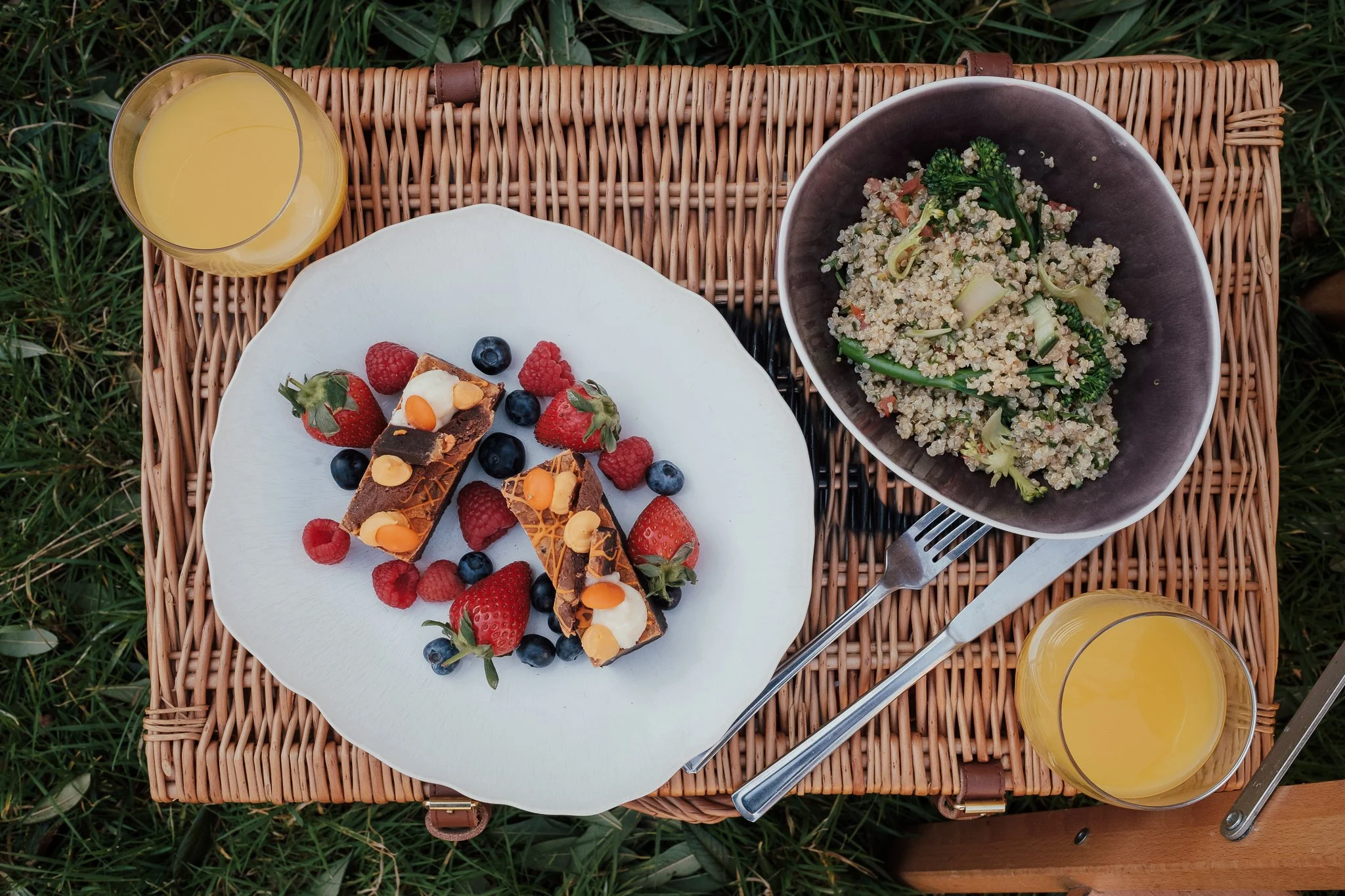 Salters Events picnic on a basket.