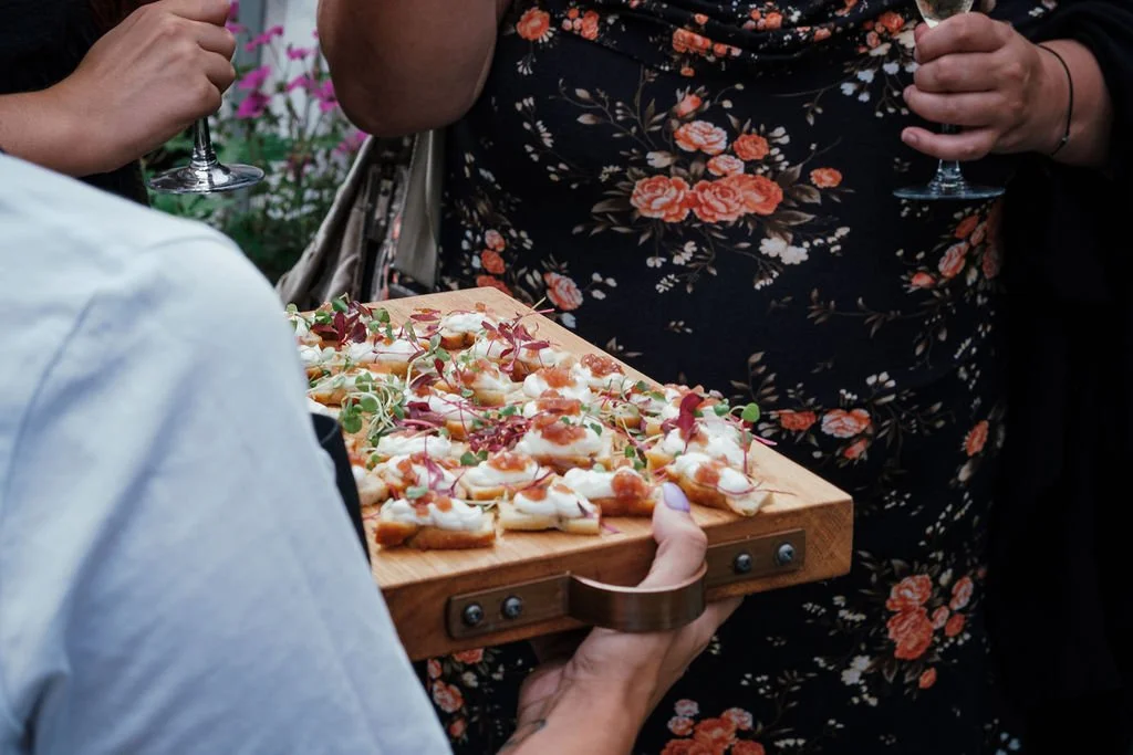 Canapes being served by Salters Events at a wedding