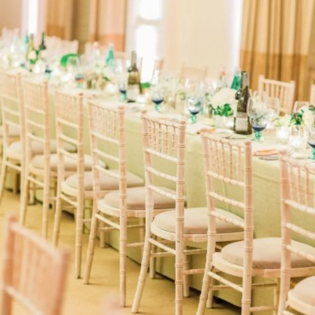 Kent House Knightsbridge light green long tables.jpg