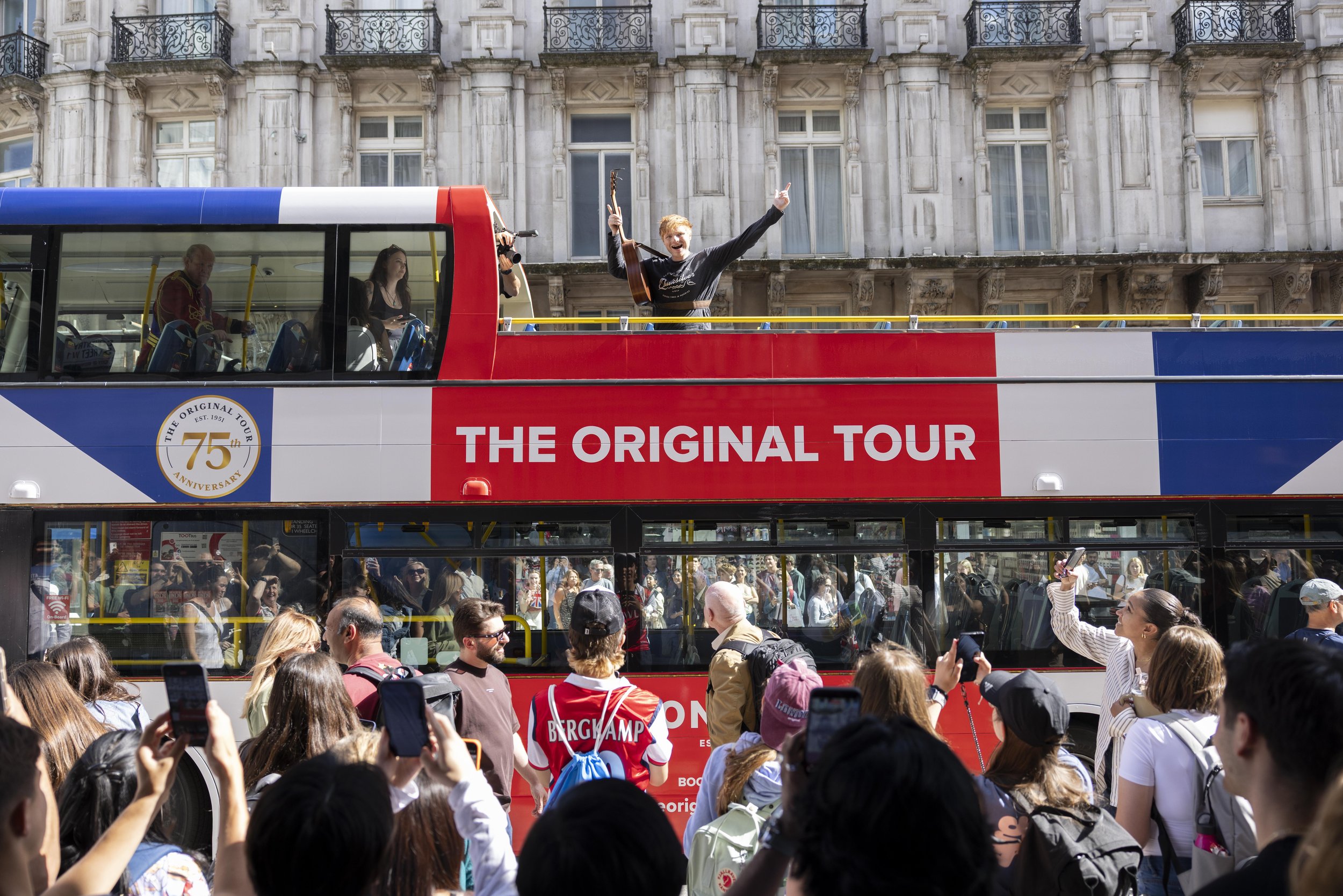 Ed Sheeran lookalike on The Original Tour 75th anniversary event