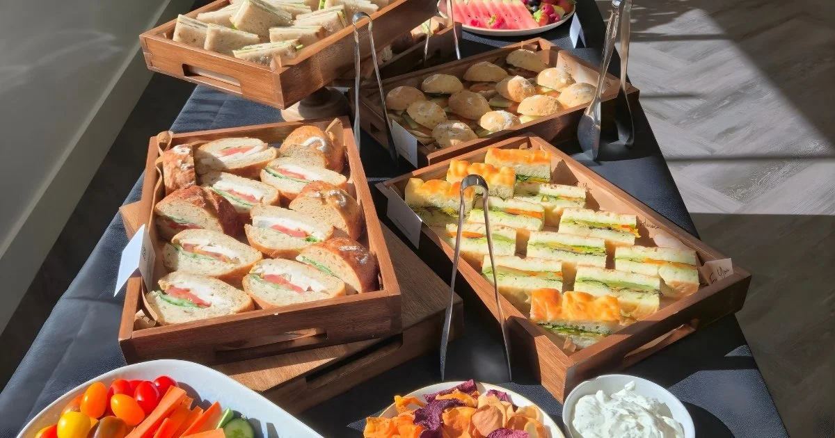Salters Events deli style sandwiches with crudites