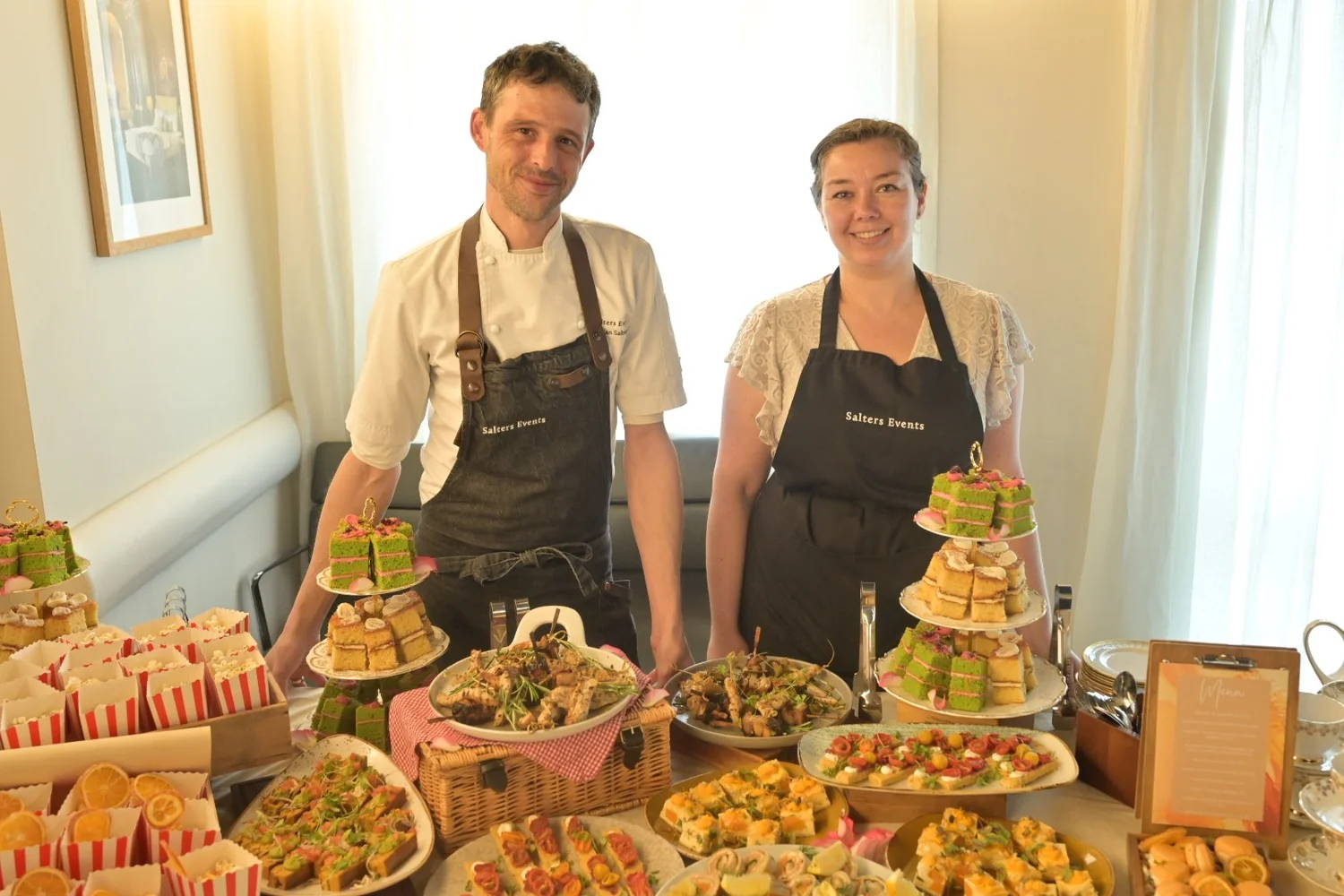 Catering spread prepared by Salters Events