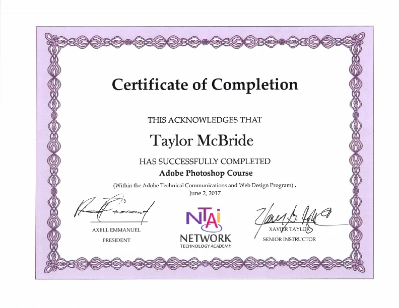 Adobe Photoshop Certificate