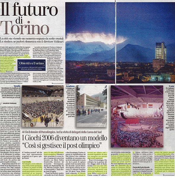CLICK HERE (2017) Così si gestisce il post-olimpico, La Stampa, Cronaca di Torino, 22/11/2017