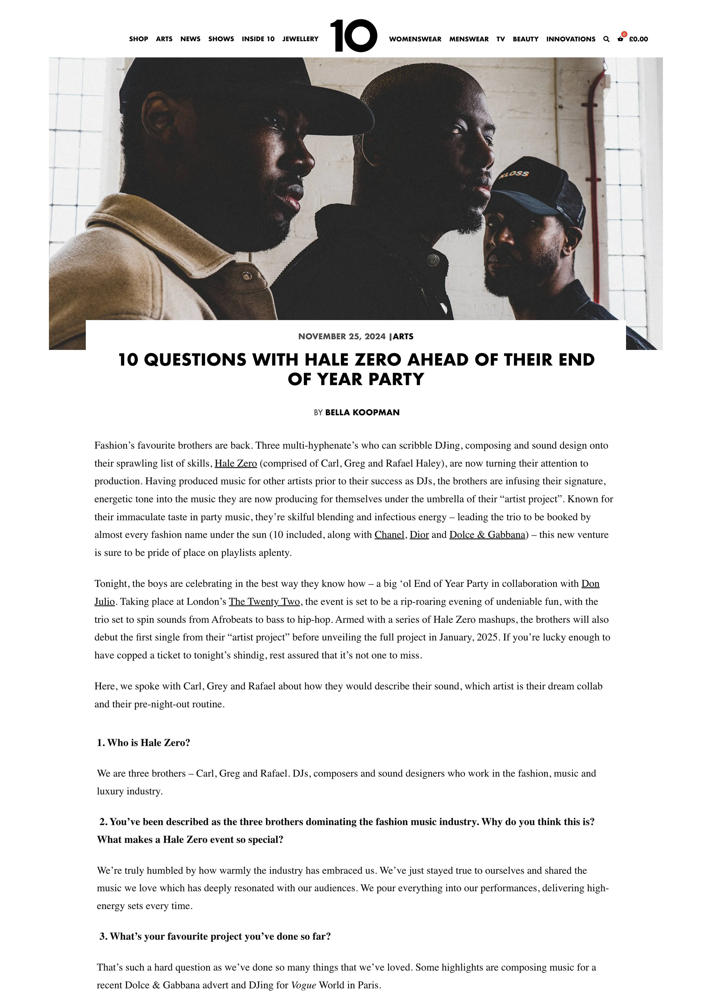 10 Questions With 10 Magazine