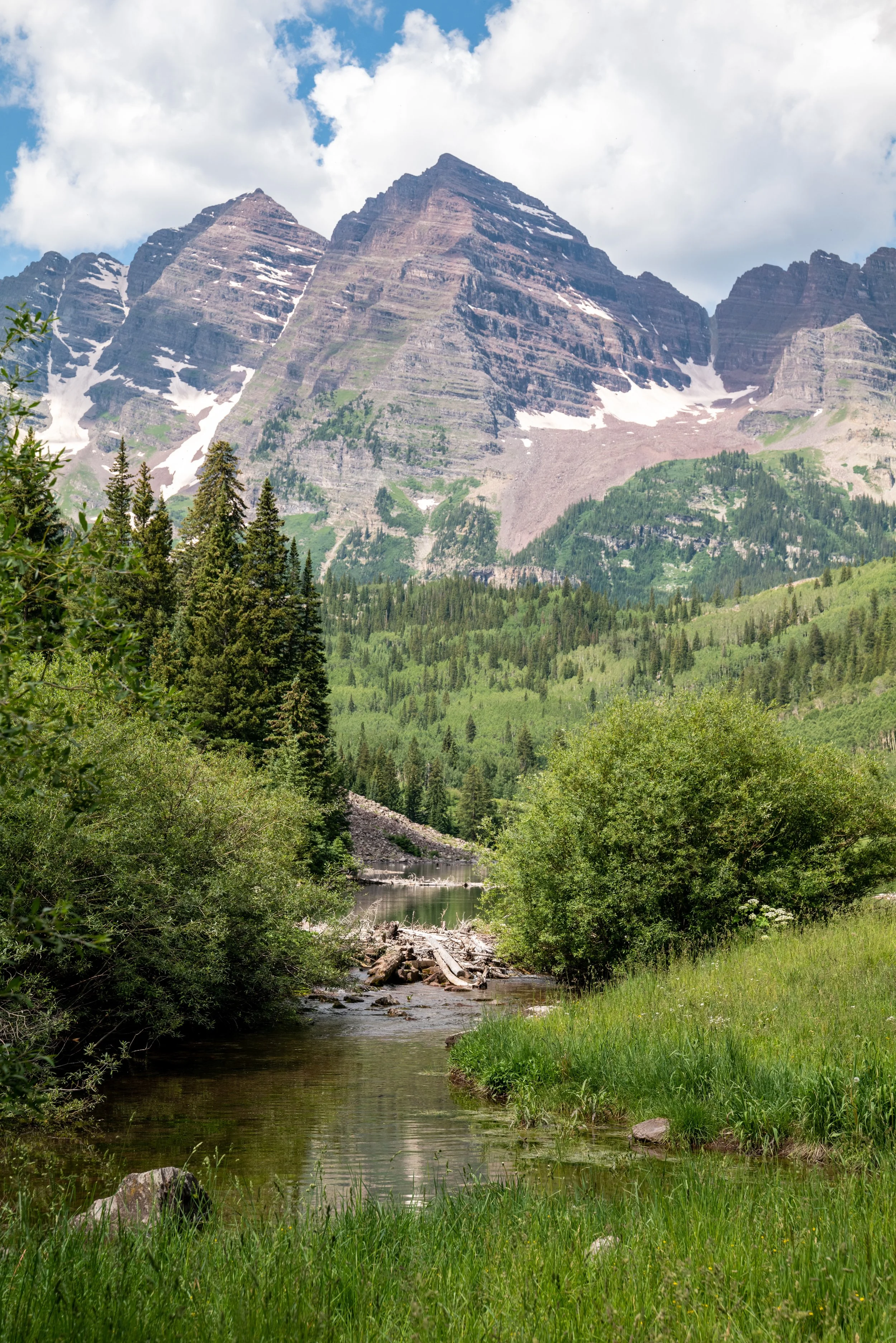 Downstream View of Maroon Bells 62x42.jpg