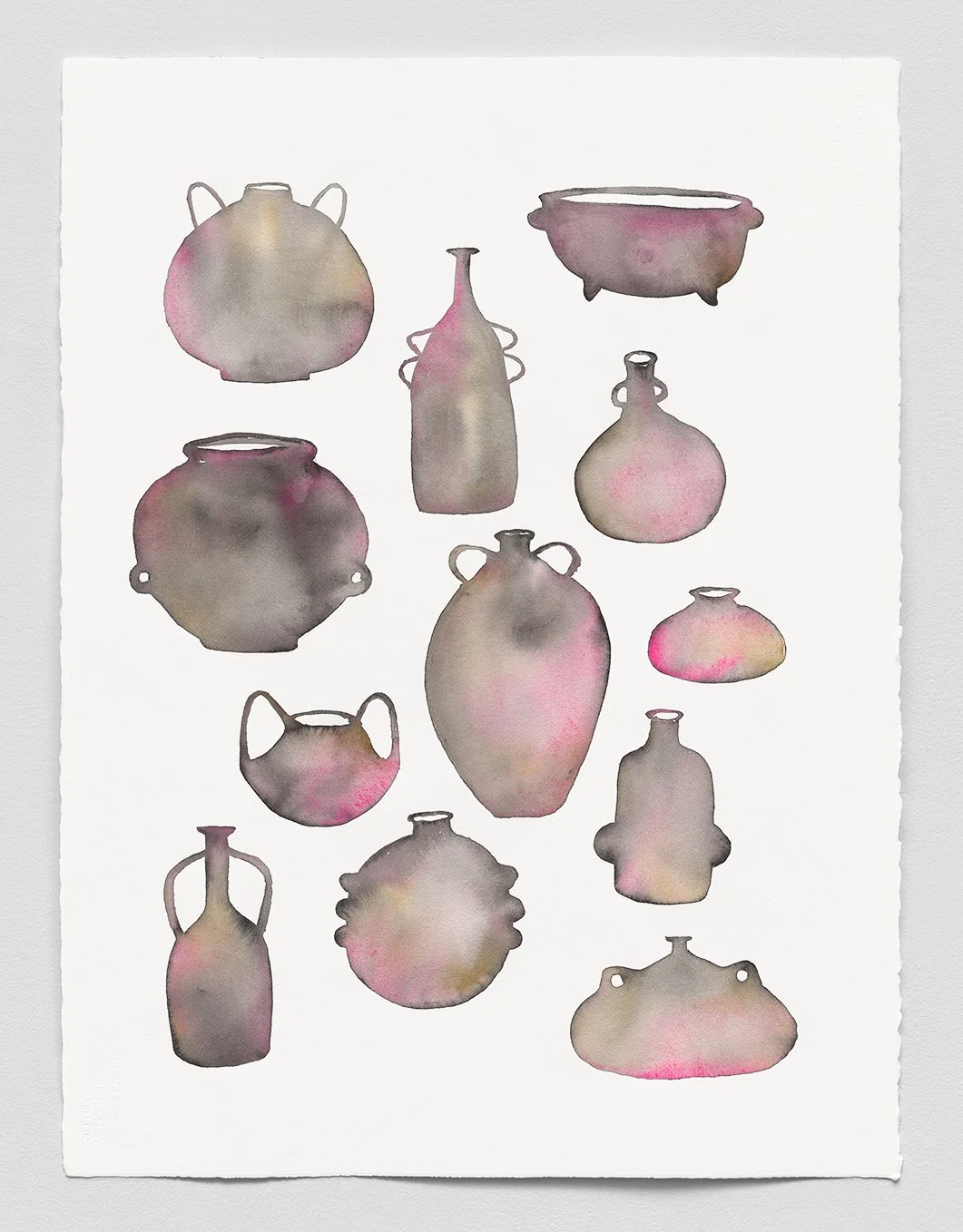 Hard Fired Bodies 
Watercolor on paper 
22"x30"