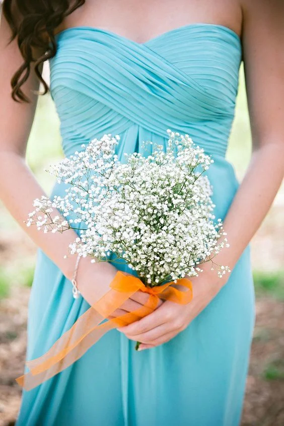 princess polly baby blue dress Mary - We love a good color mix and match! Bill Levkoff Bridesmaid dresses  can make it happen!