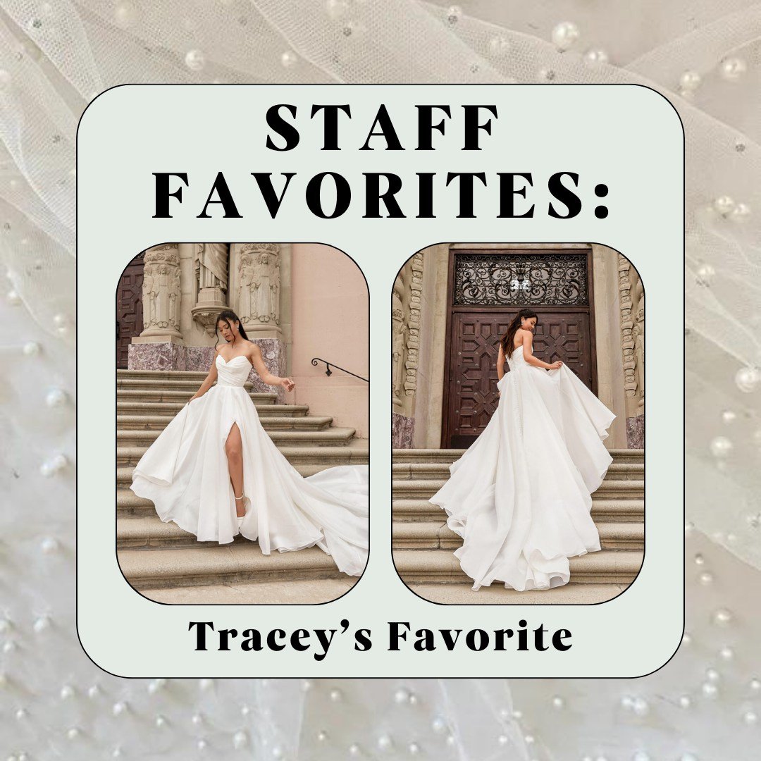 Tracey has an eye for elegance, which makes this unique ballgown her favorite! No doubt she'd pair it with her favorite cascading veil with a pearl beaded edge. 

#charmebridal #2025bride #bestofbuford #gwinnettcounty