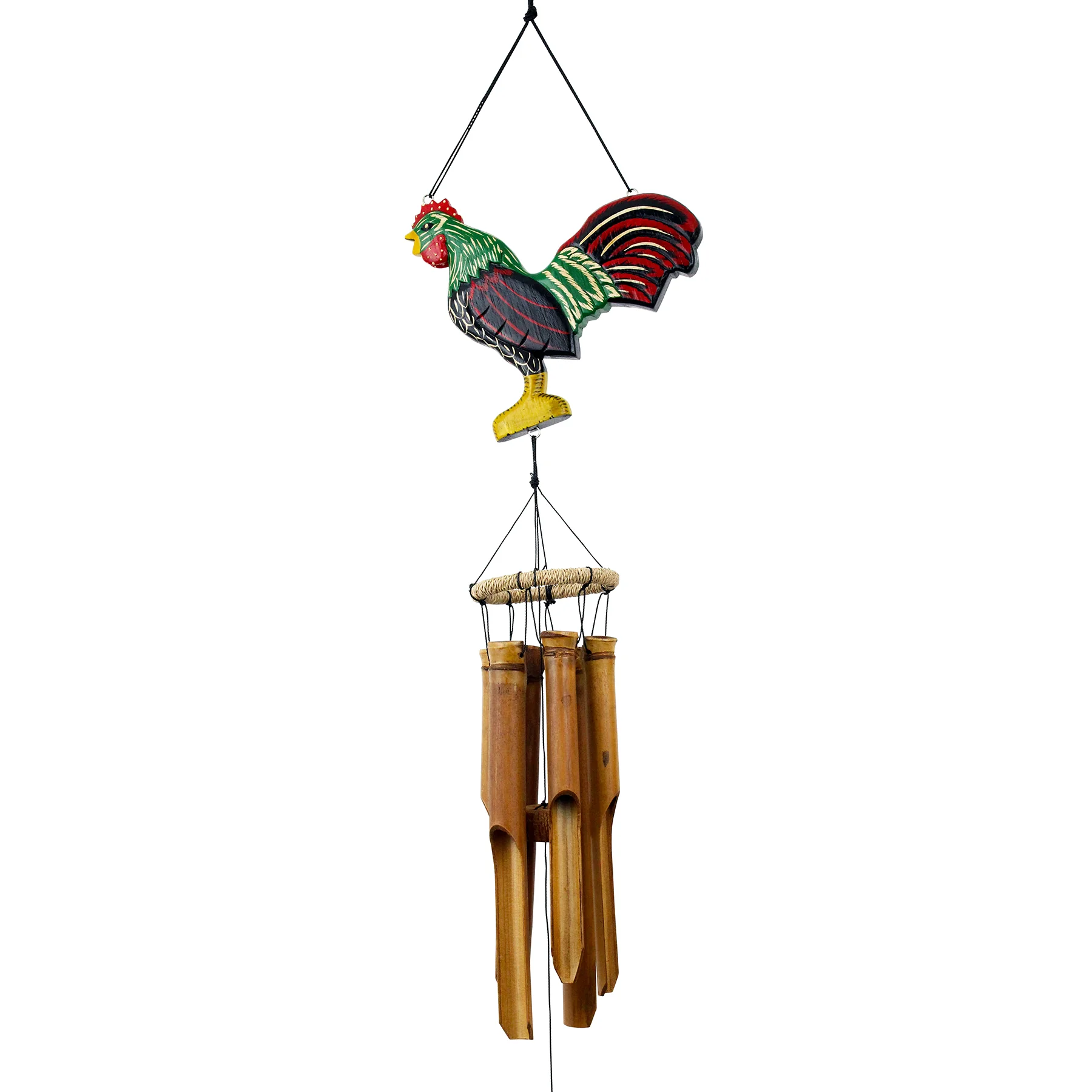 146L - Lucky Rooster Silhouette Wind Chime