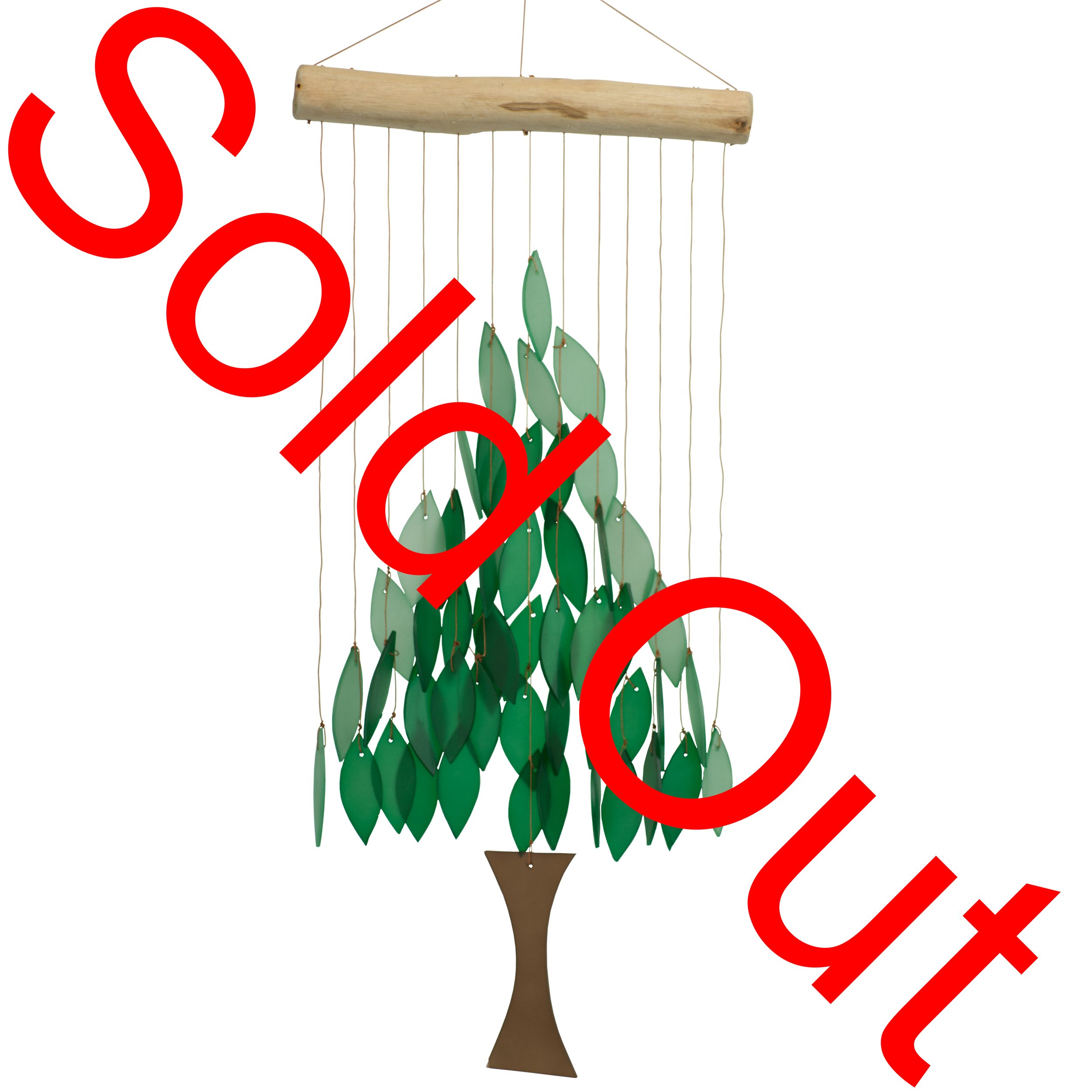 880-F Forest Tree Tumbled Glass Wind Chime