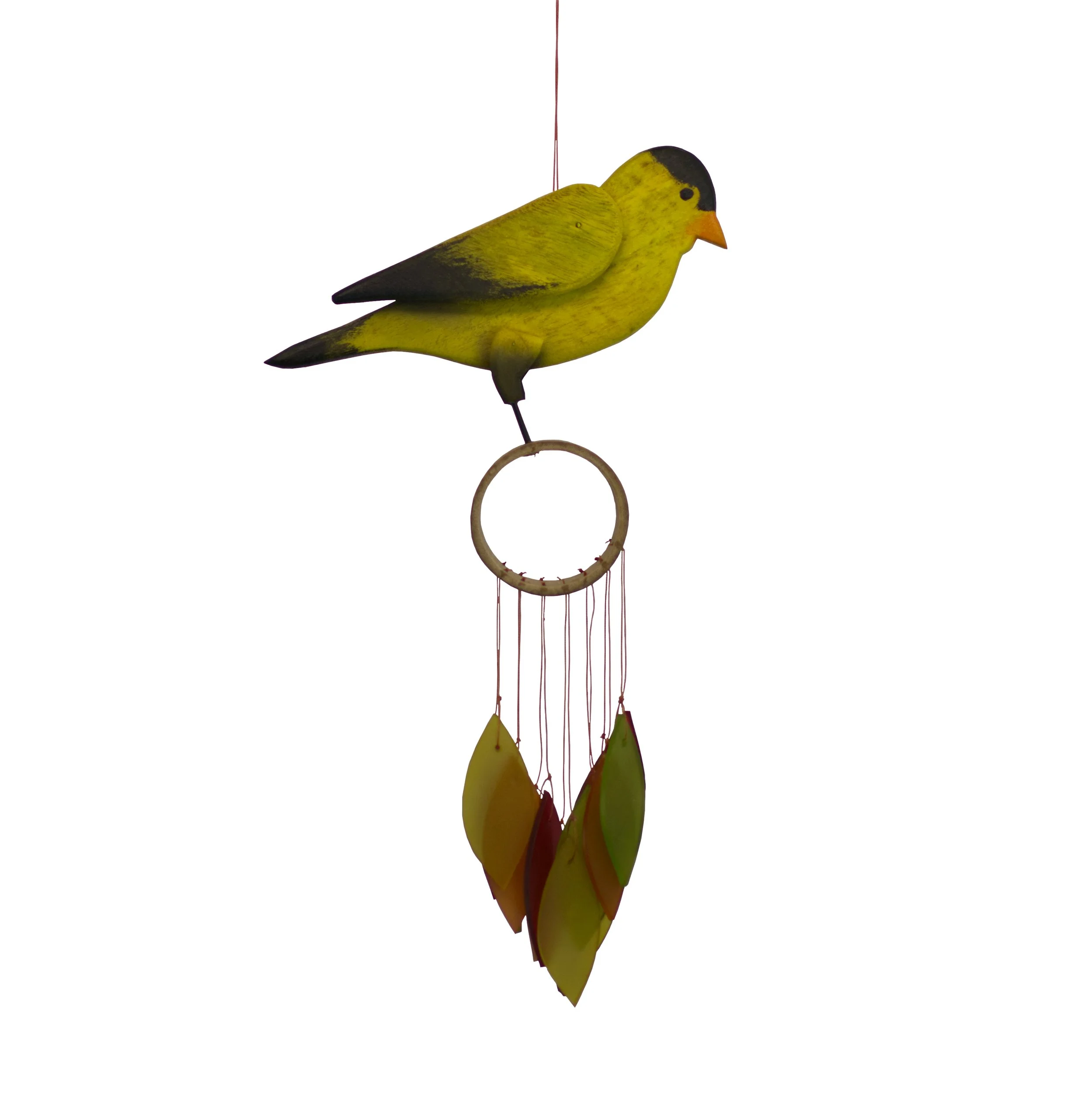 885-Y - Goldfinch Tumbled Glass Wind Chime