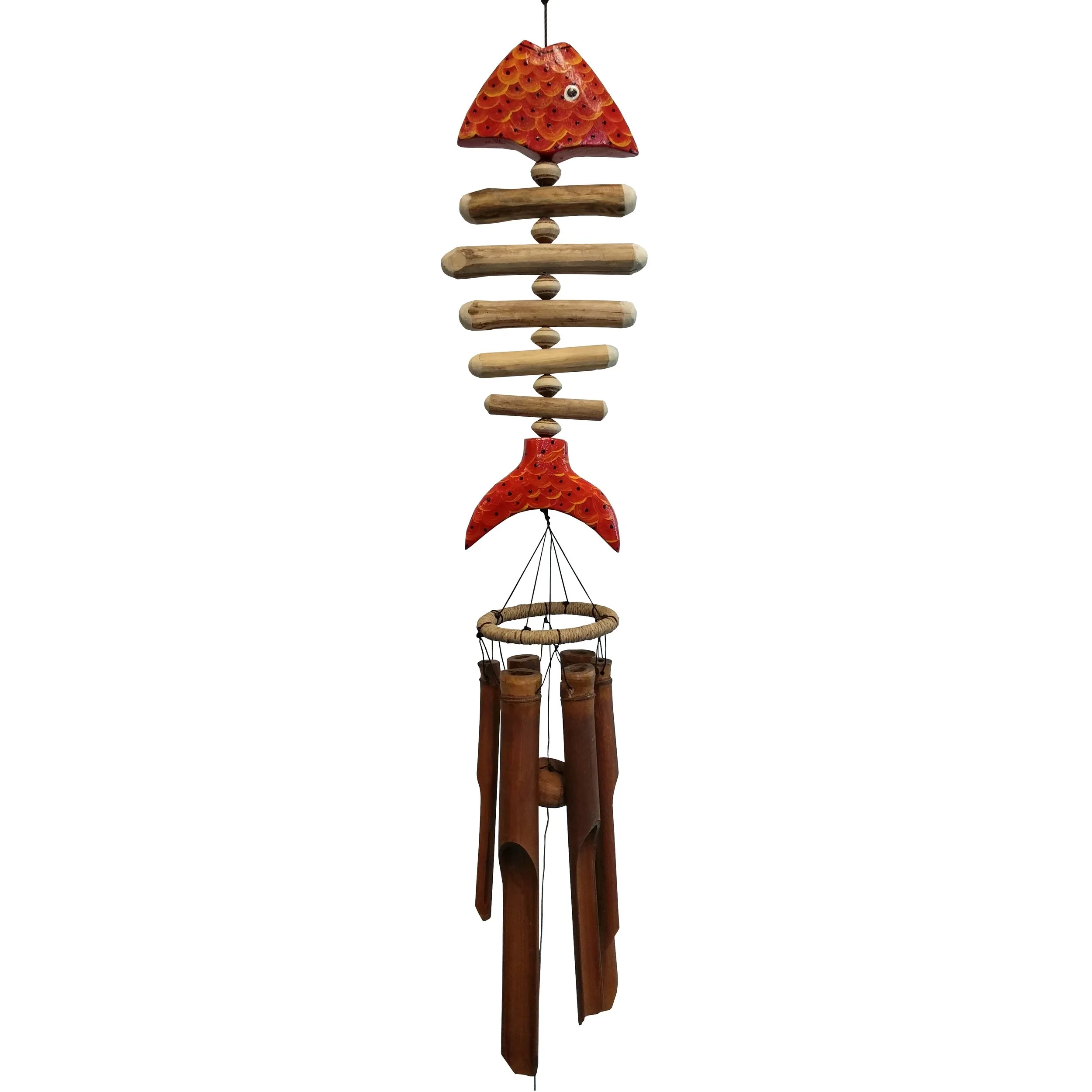 105O - Orange Koi Fish Bamboo Wind Chime