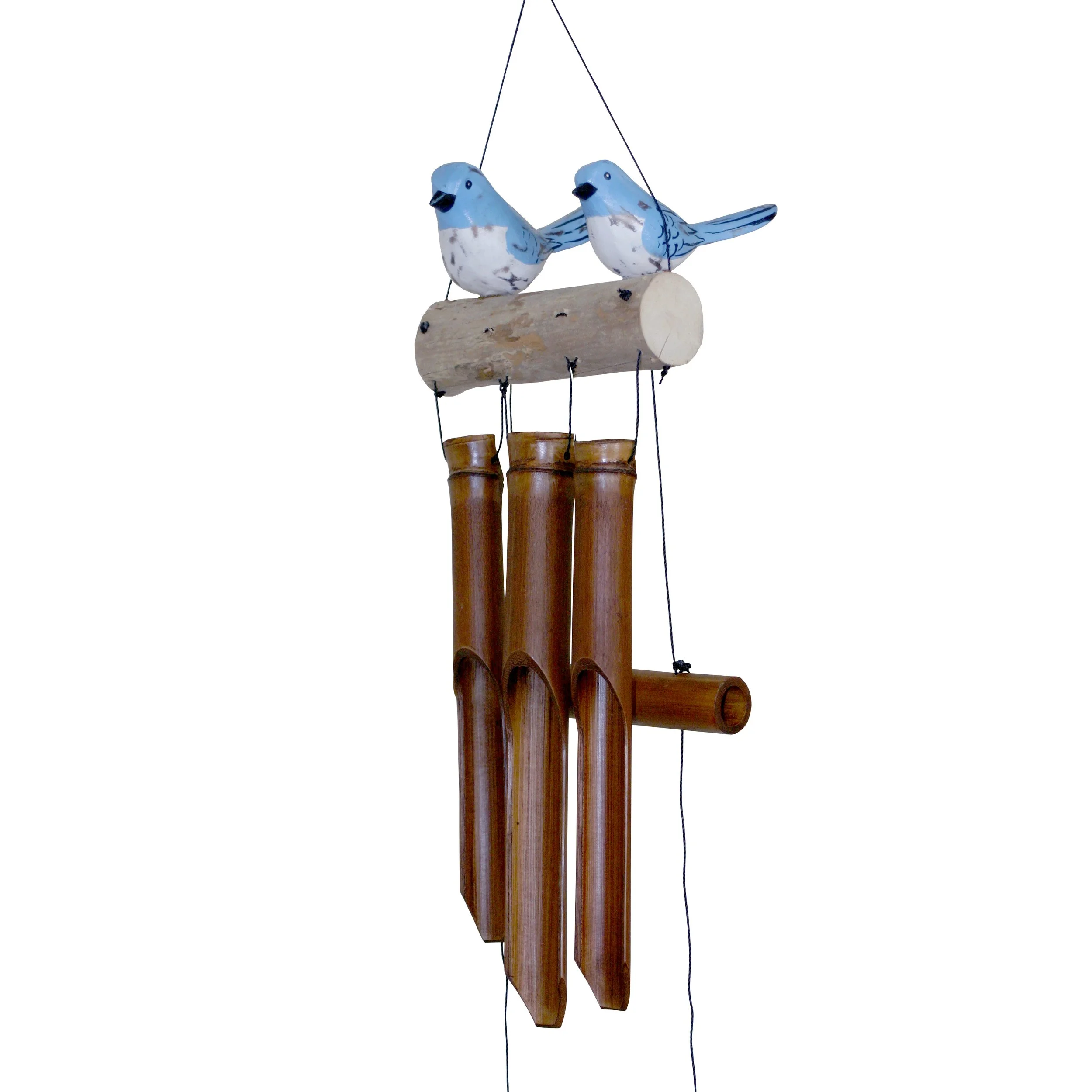 175EBF - Bluebird Family Bamboo Wind Chime