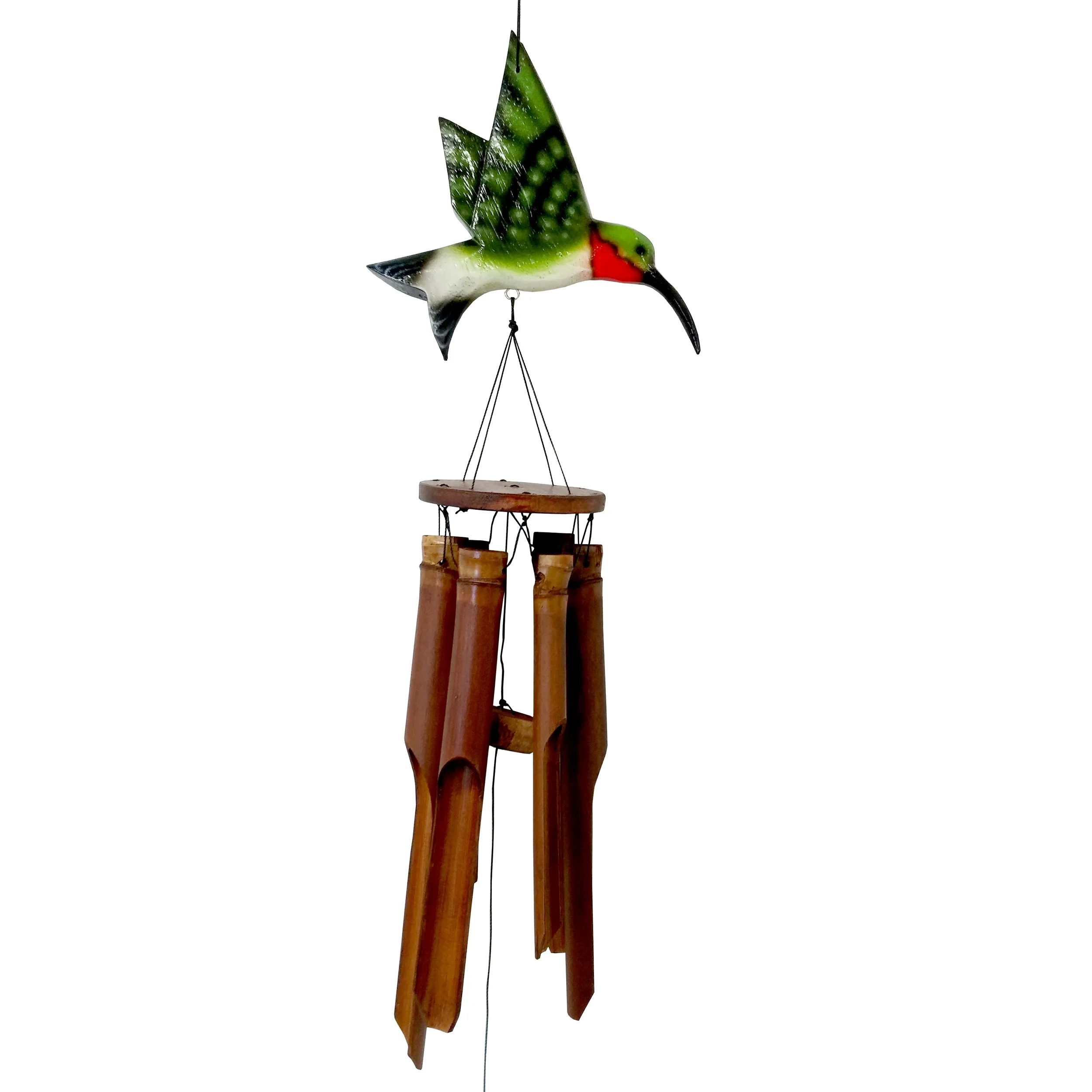 187H - Glossy Hummingbird Bamboo Wind Chime