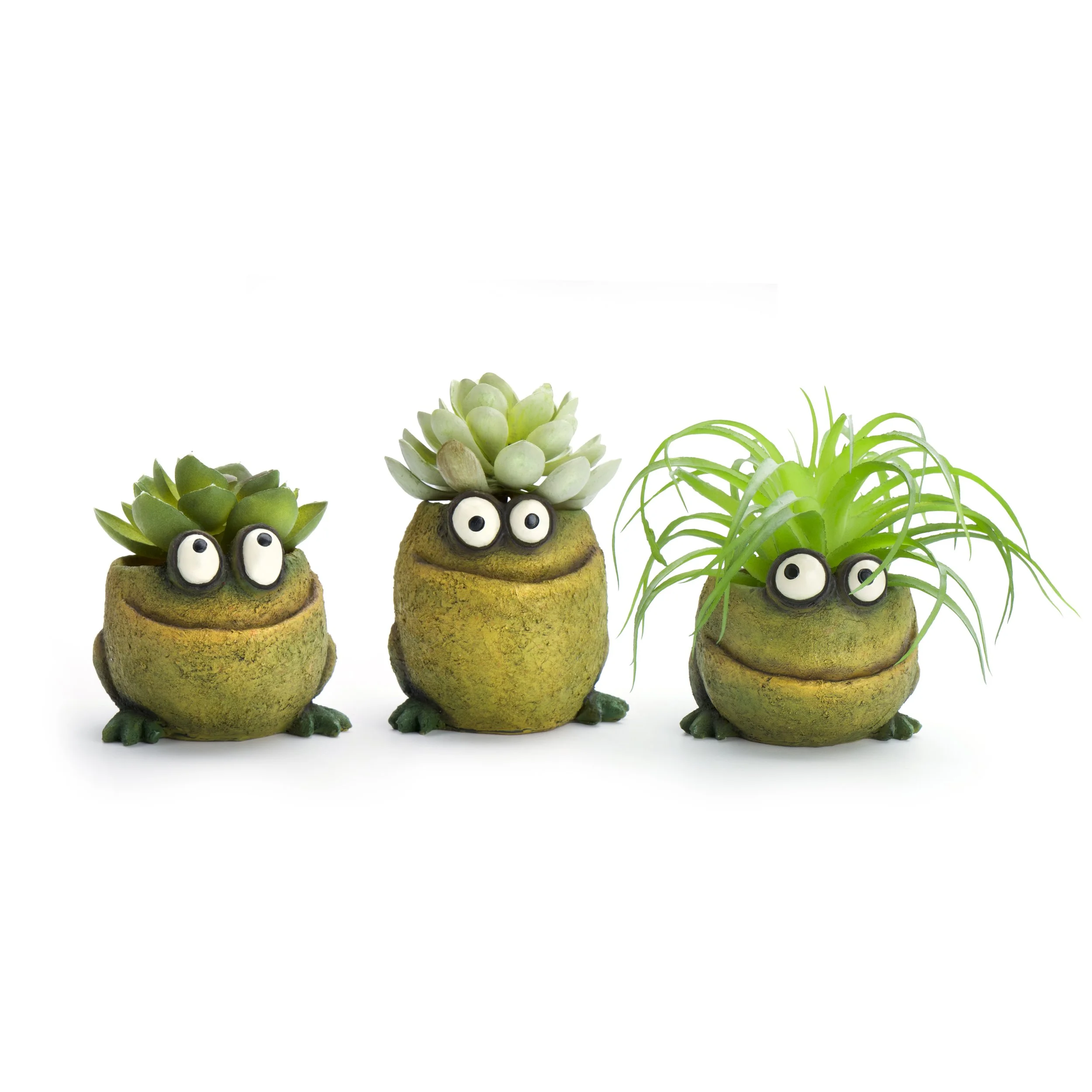 G21458 - 'Baby Triplets' Set of 3 Mini Frog Planters