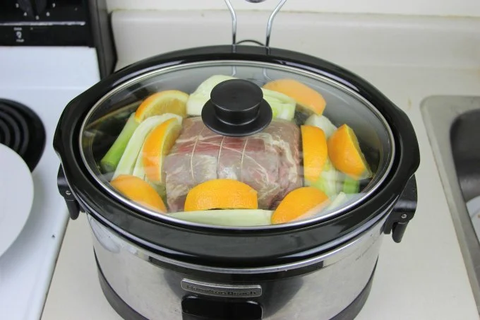 Everything is in the pot, ready to be turned on.