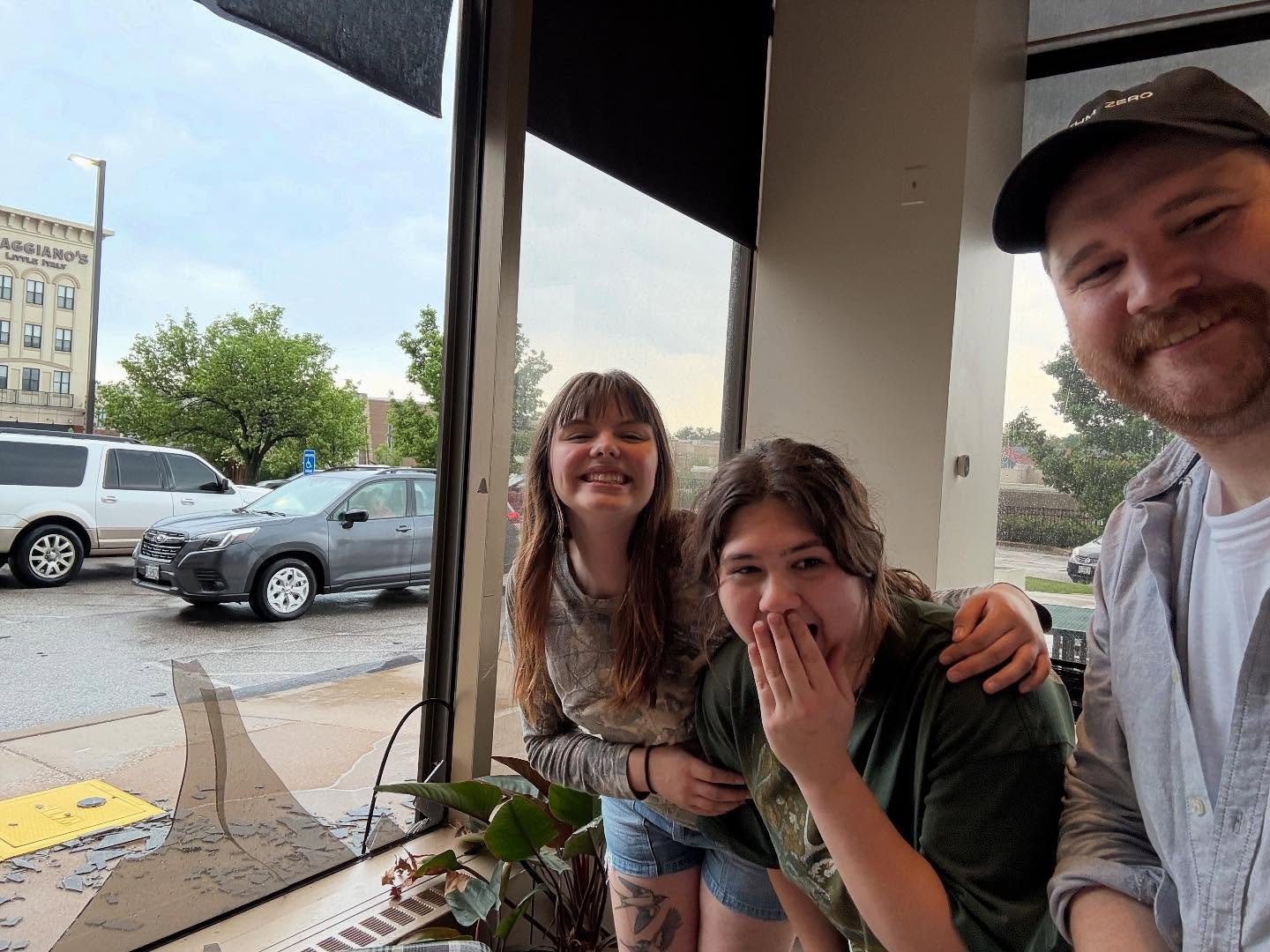 Our Tornado Wranglers 🌪️ The window should be fixed next week! Thank you guys for holding the fort down ✨🫶🏻
