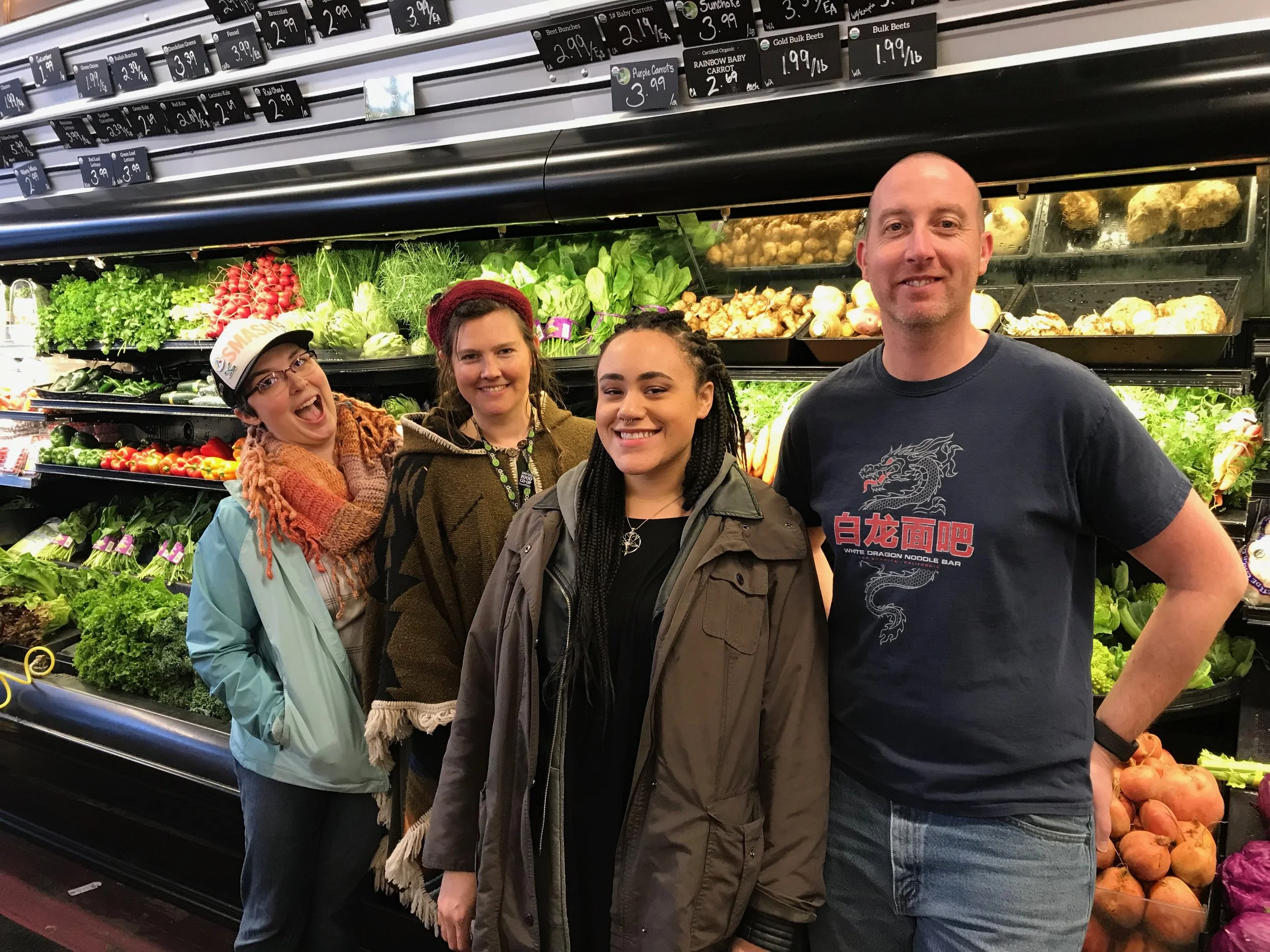 The Co-op’s green team (from left to right: Stevie Wallace, Gretchen Weimer, Kaila Alford, and Adam Jupp. Not pictured: Adam Standley)