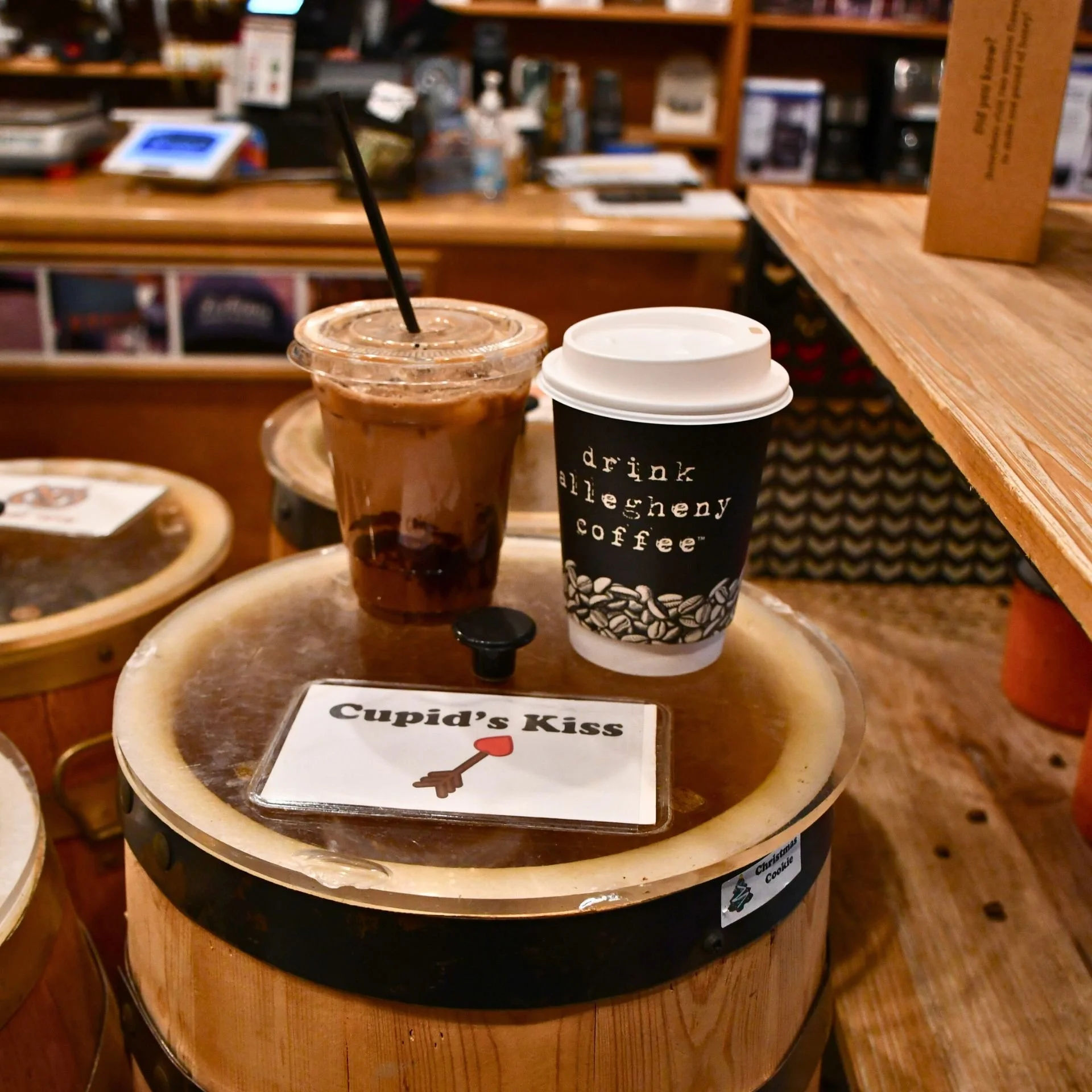  February coffee specials sitting on top of Cupid’s Kiss coffee blend 