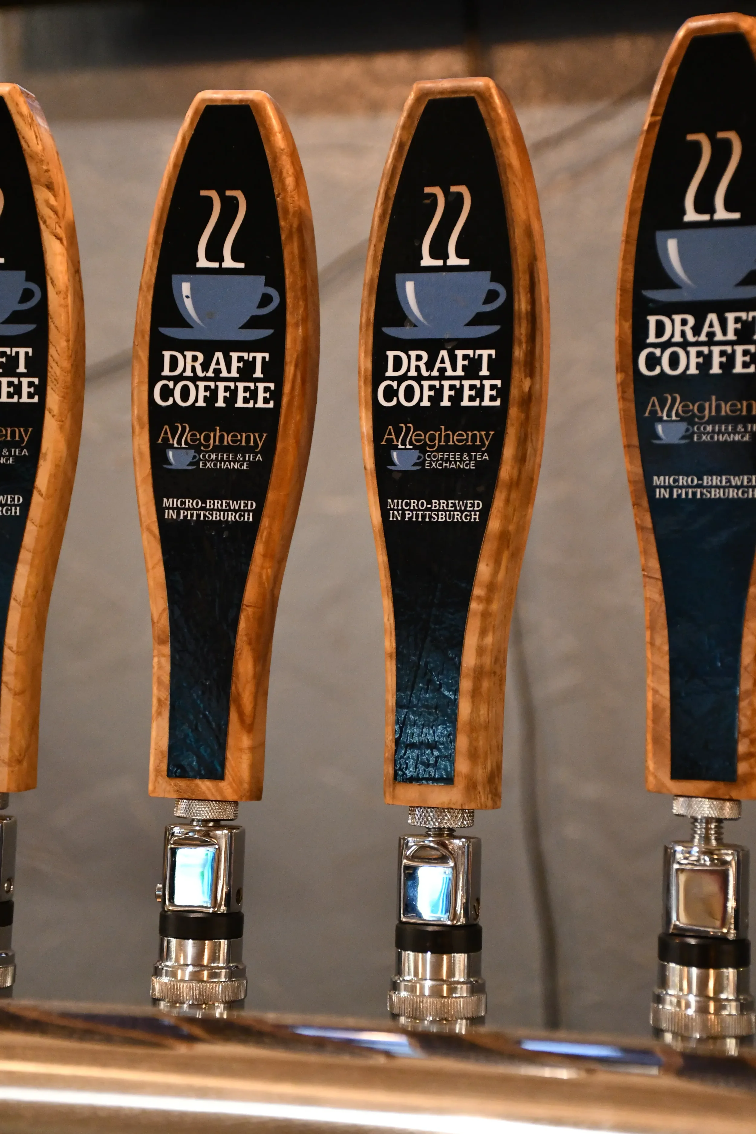 micro-brewed draft coffee behind the counter at Allegheny Coffee & Tea Exchange