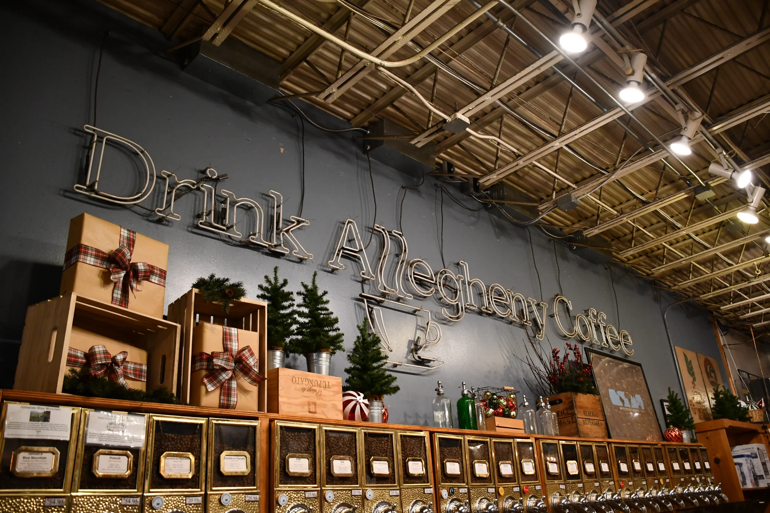 inside a local Pittsburgh coffee shop, Allegheny Coffee & Tea Exchange