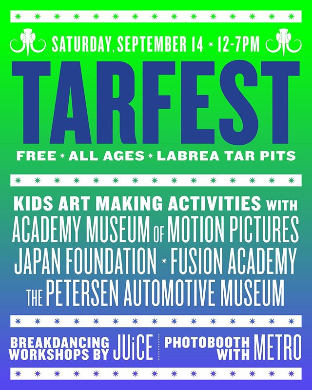 Looking forward to Tarfest this Saturday. We will be hosting an open dance floor and breaking workshops for the community. We will also be having our usual Saturday sessions at MacArthur Park from 12-4pm. @tarfest #hiphop #breaking
#arts #labreatarpits #artsfestival #livinglife #community #labreatarpits @mrguillotine2012 @johnnyleggz