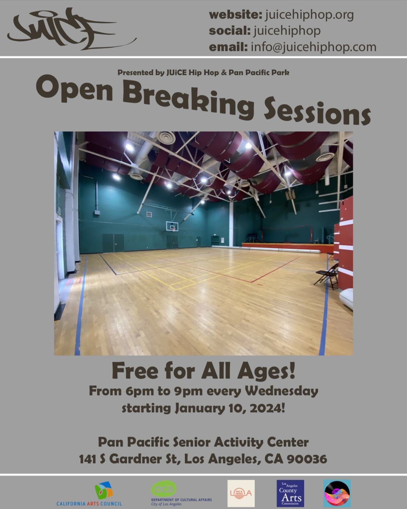 We are thrilled to collaborate with Pan Pacific Park to roll out a new breaking program and free open dance sessions at the Pan Pacific Senior Activity Center starting tomorrow and every Wednesday. Our kids and youth breaking classes will begin next 
