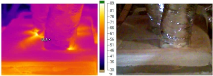 Light areas indicate loss of conditioned air at HVAC ducting.