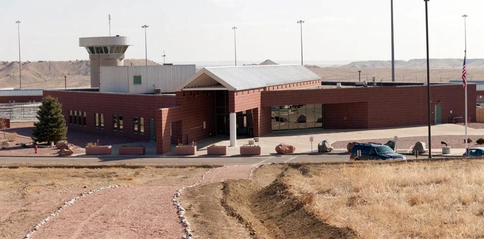 The entrance to the ADX Supermax in Florence, Colorado. After you check in here, it is the last time you are above ground (photo from Wikipedia).