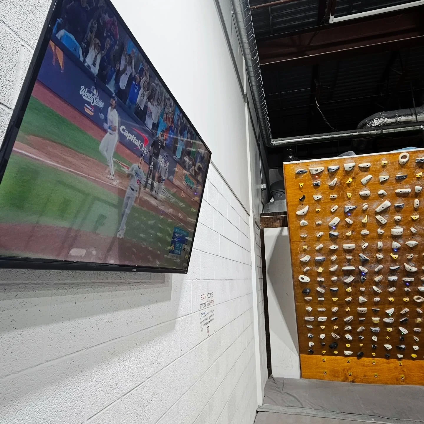 &quot;OK Blue Jays.  Let's. Play. Ball!&quot;
Now playing at the gym - climb, crush and catch the game live ⚾🧗&zwj;♂️💙
