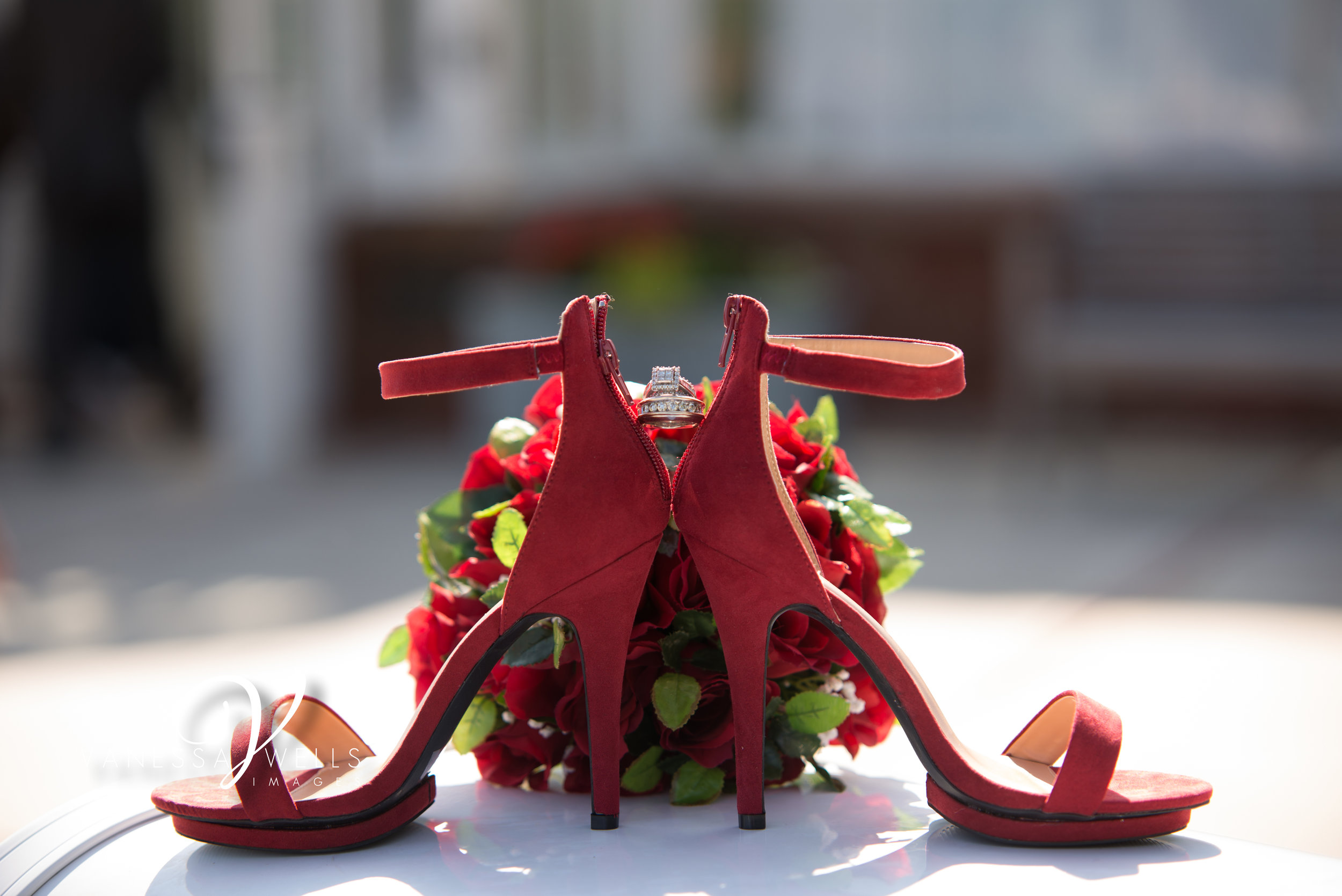Wedding Photographer in OKC Will Rogers Garden Ring Shoe Picture