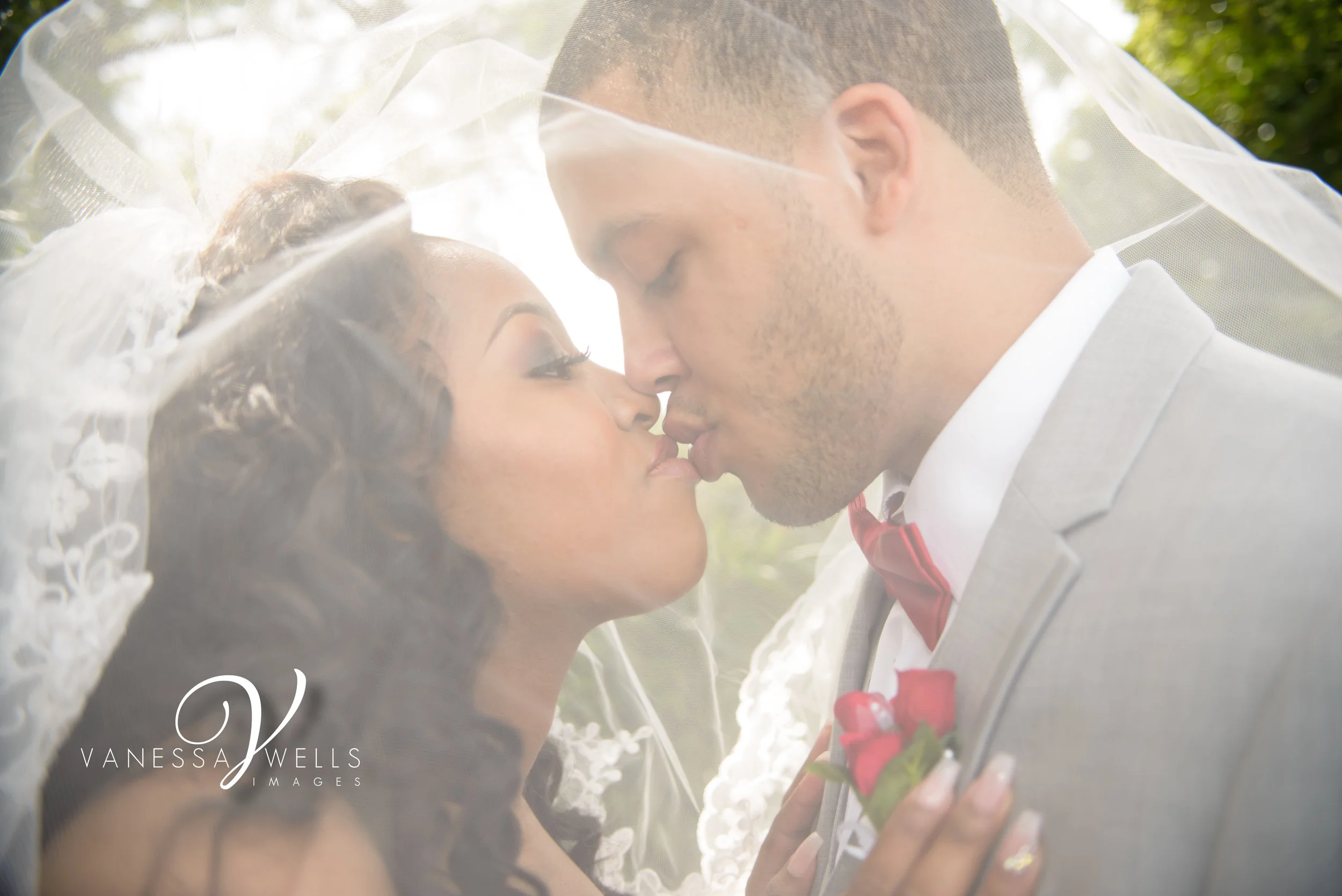 Bride and Groom Wedding Photographer in OKC Will Rogers Garden