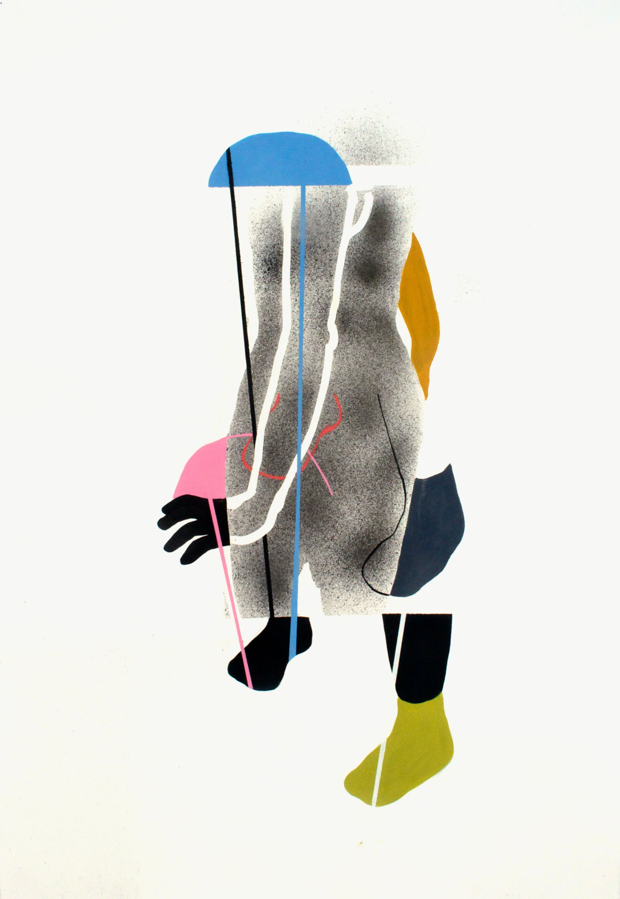 2014, Acrylic, ink on paper, 22" x 30"