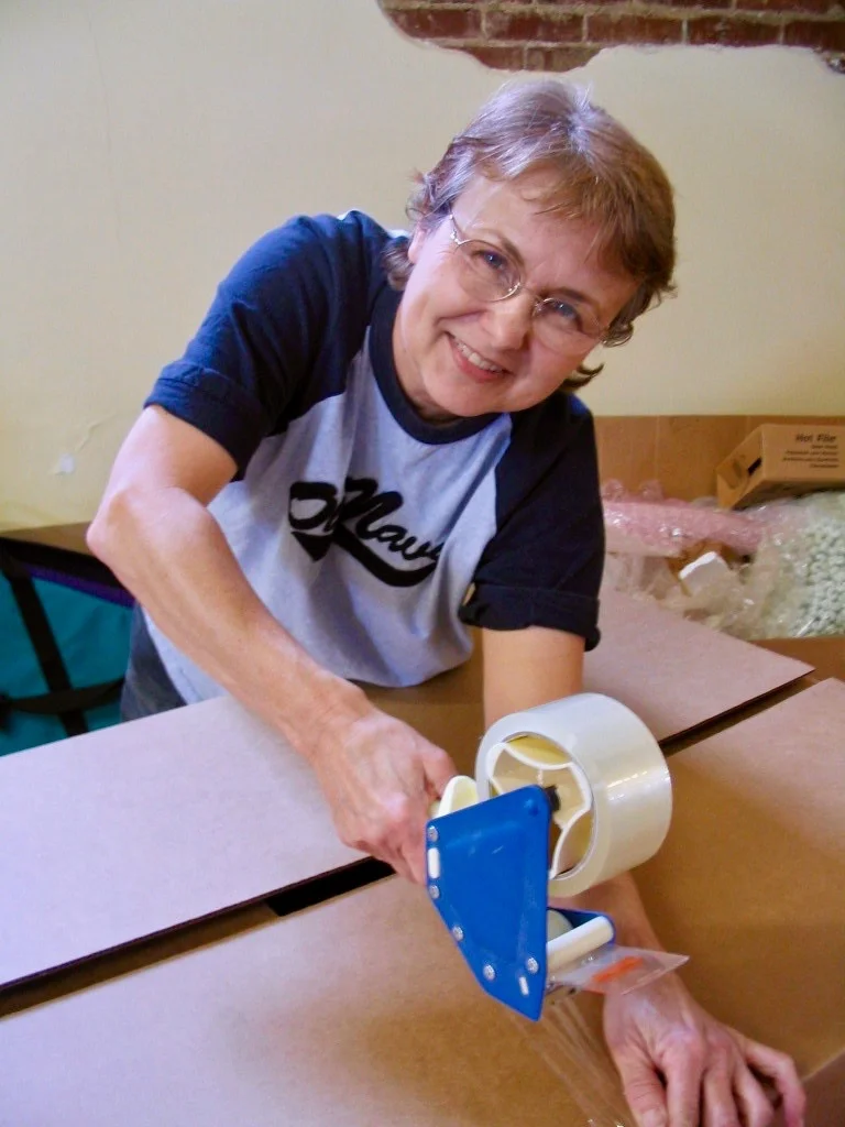 Joann Irwin is a master at packing your harp for shipping. 