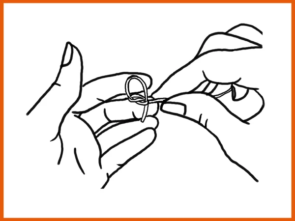 Tying a Harp Knot Step E - For Strings .036 Gauge and Below Make Sure There is Still Space in the First Loop (for larger strings skip to Step G)