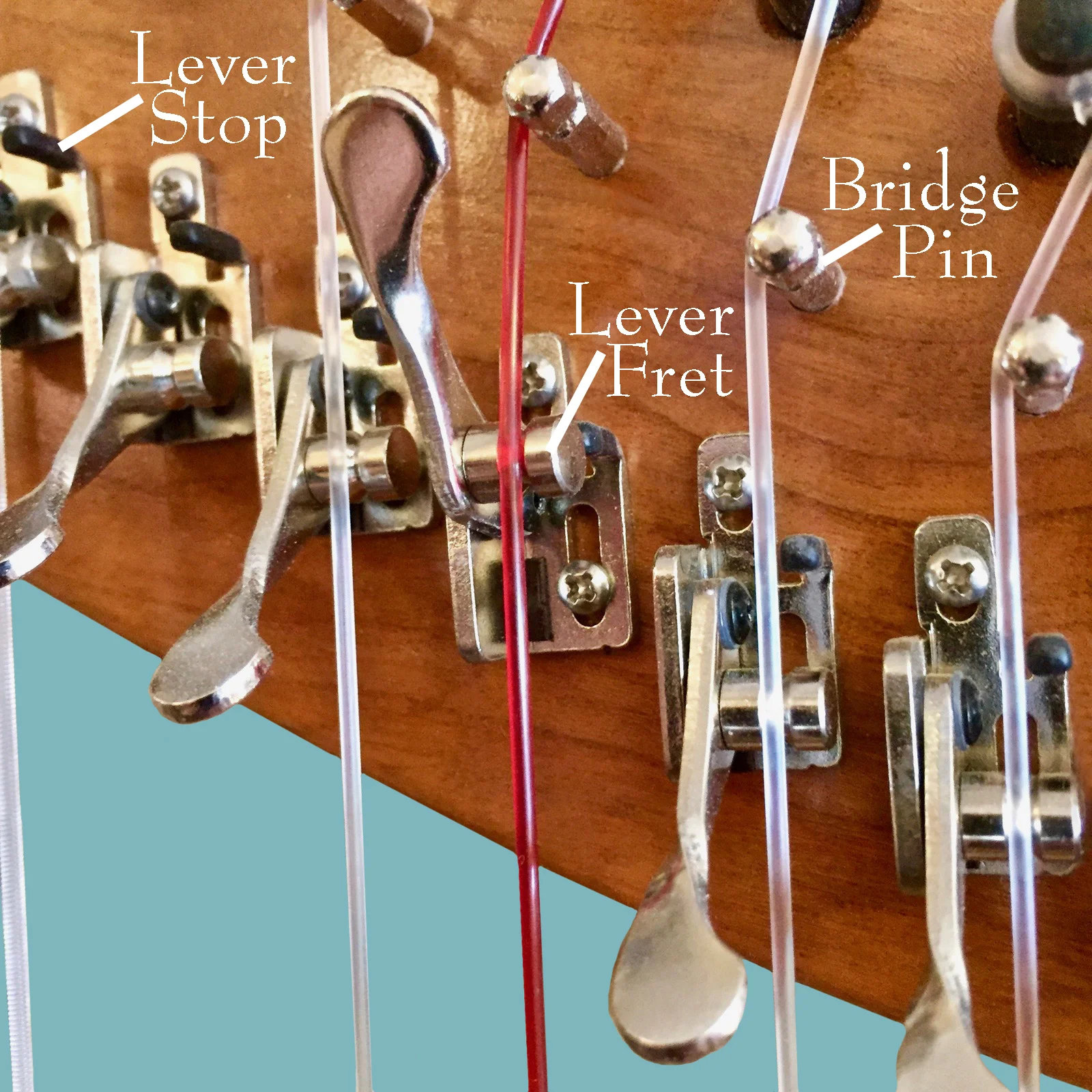 Diagram 1 - Lever Fret, Bridge Pin and Lever Stop