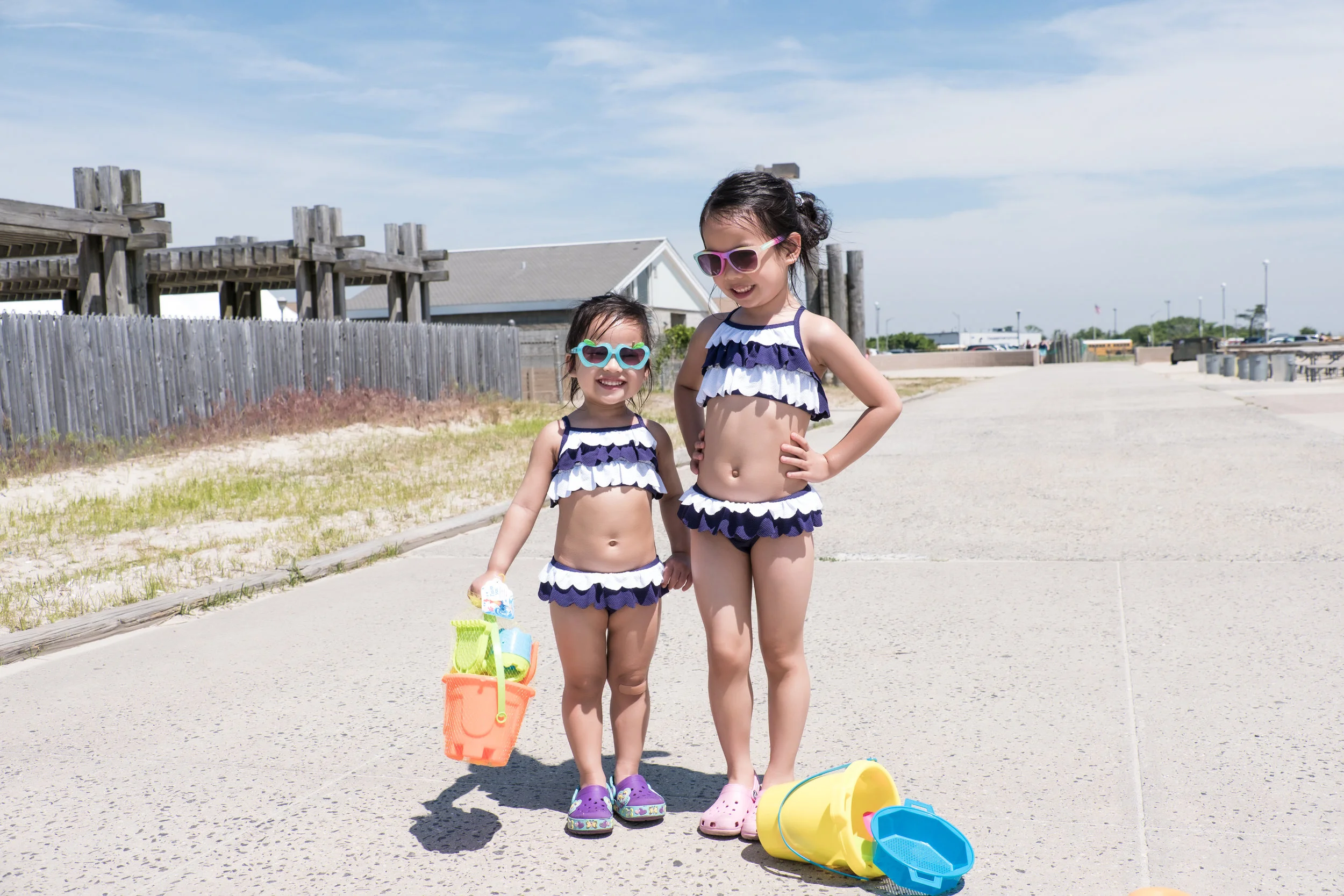 My two girls having a blast during a trip to Lido Beach, Long Island . 